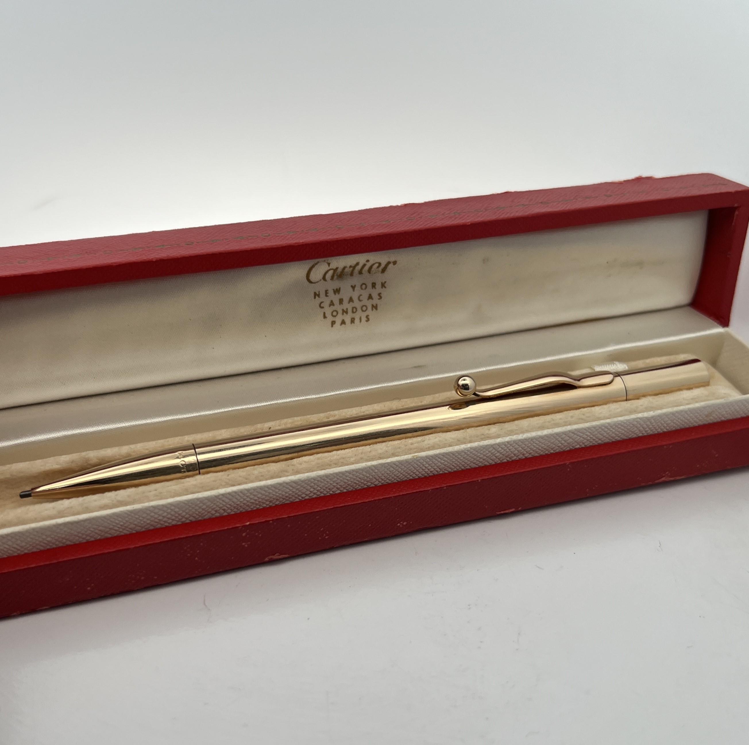 Cartier Vintage Solid 14k Yellow Gold Mechanical Twist Pencil