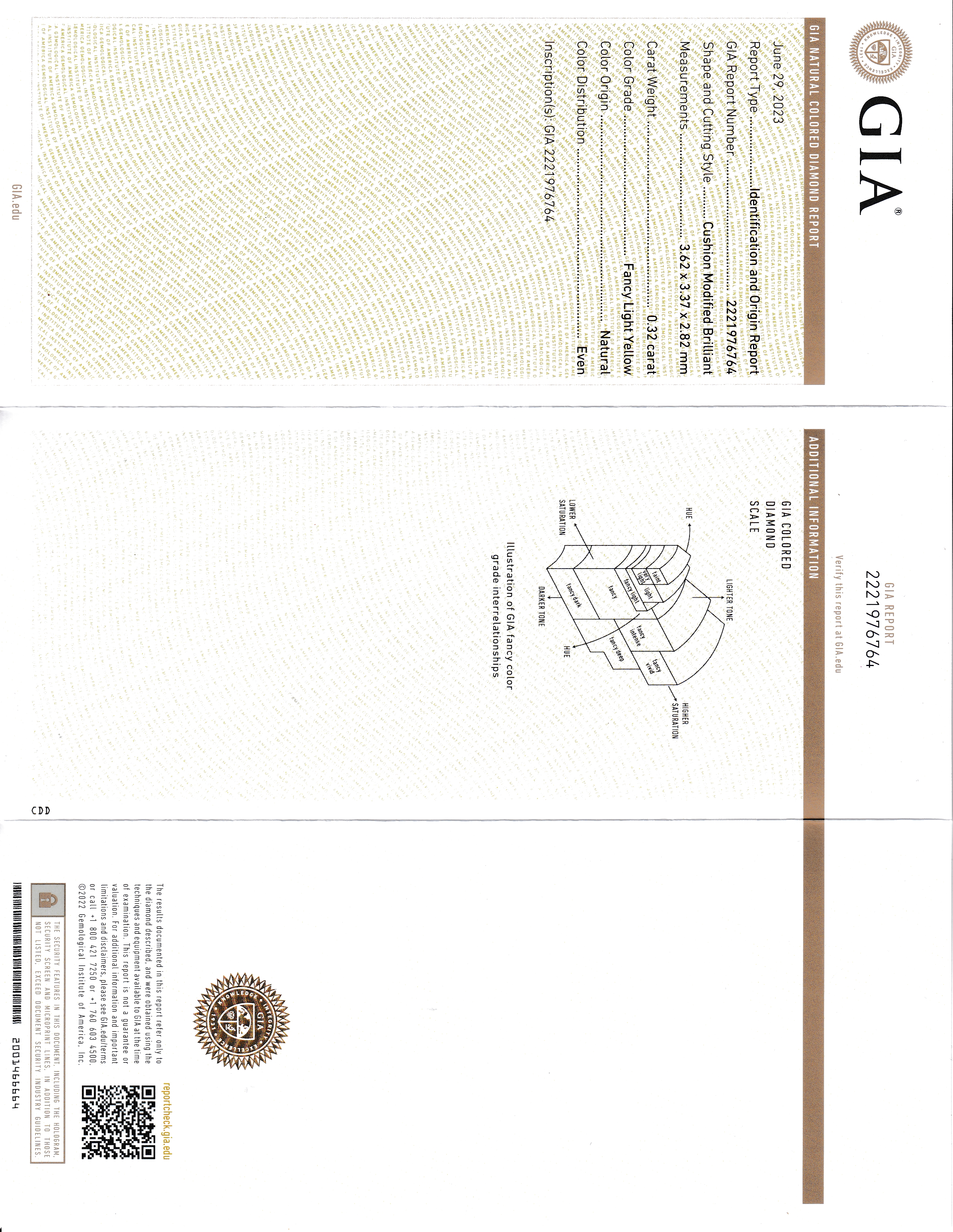 GIA 0.32 Carat Cushion Cut Loose Diamond