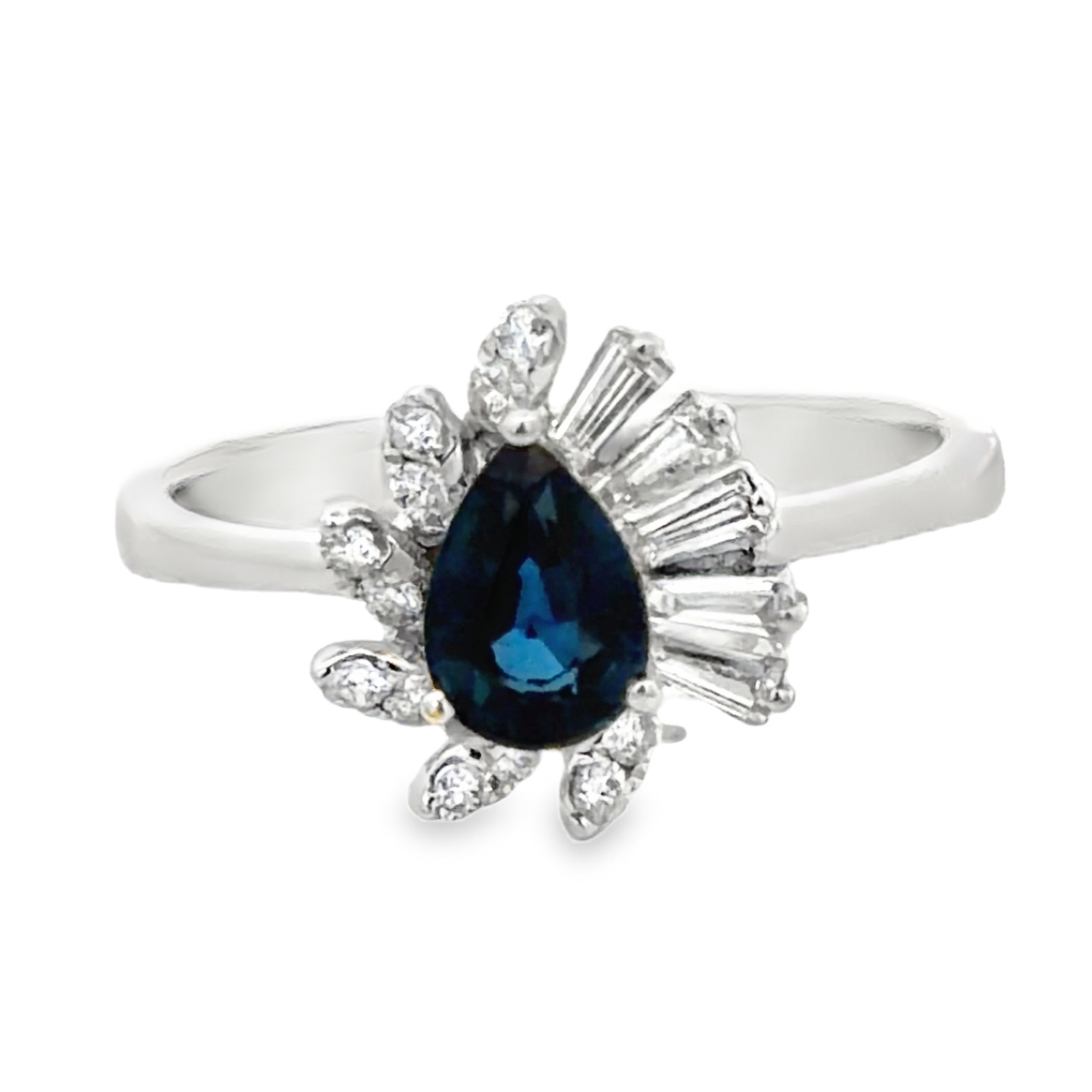 Natural Blue Sapphire and Diamond Ring
