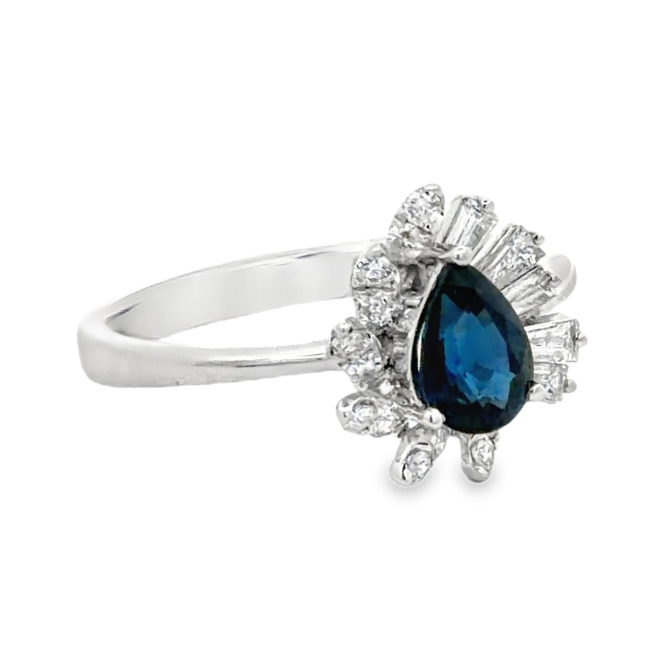 Natural Blue Sapphire and Diamond Ring