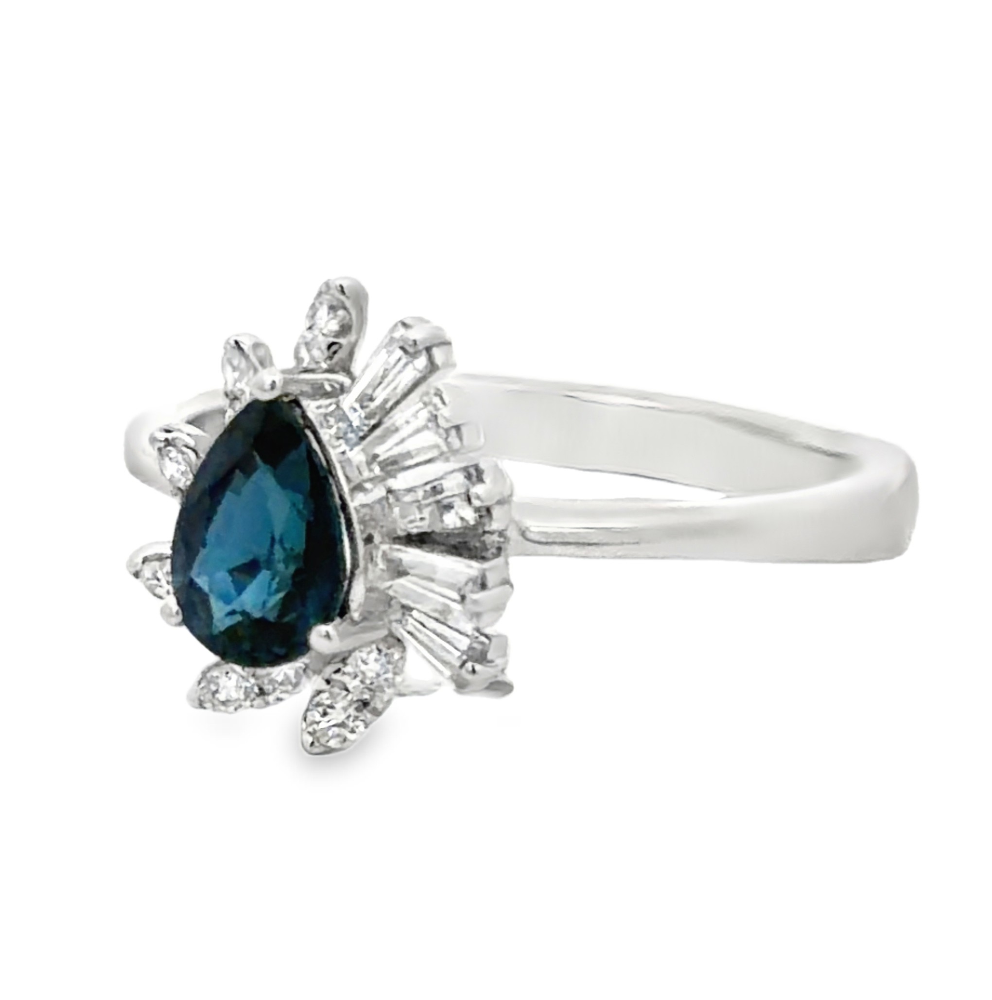 Natural Blue Sapphire and Diamond Ring