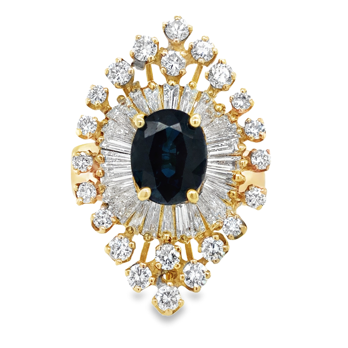 Diamond Accented Sapphire Statement Ring