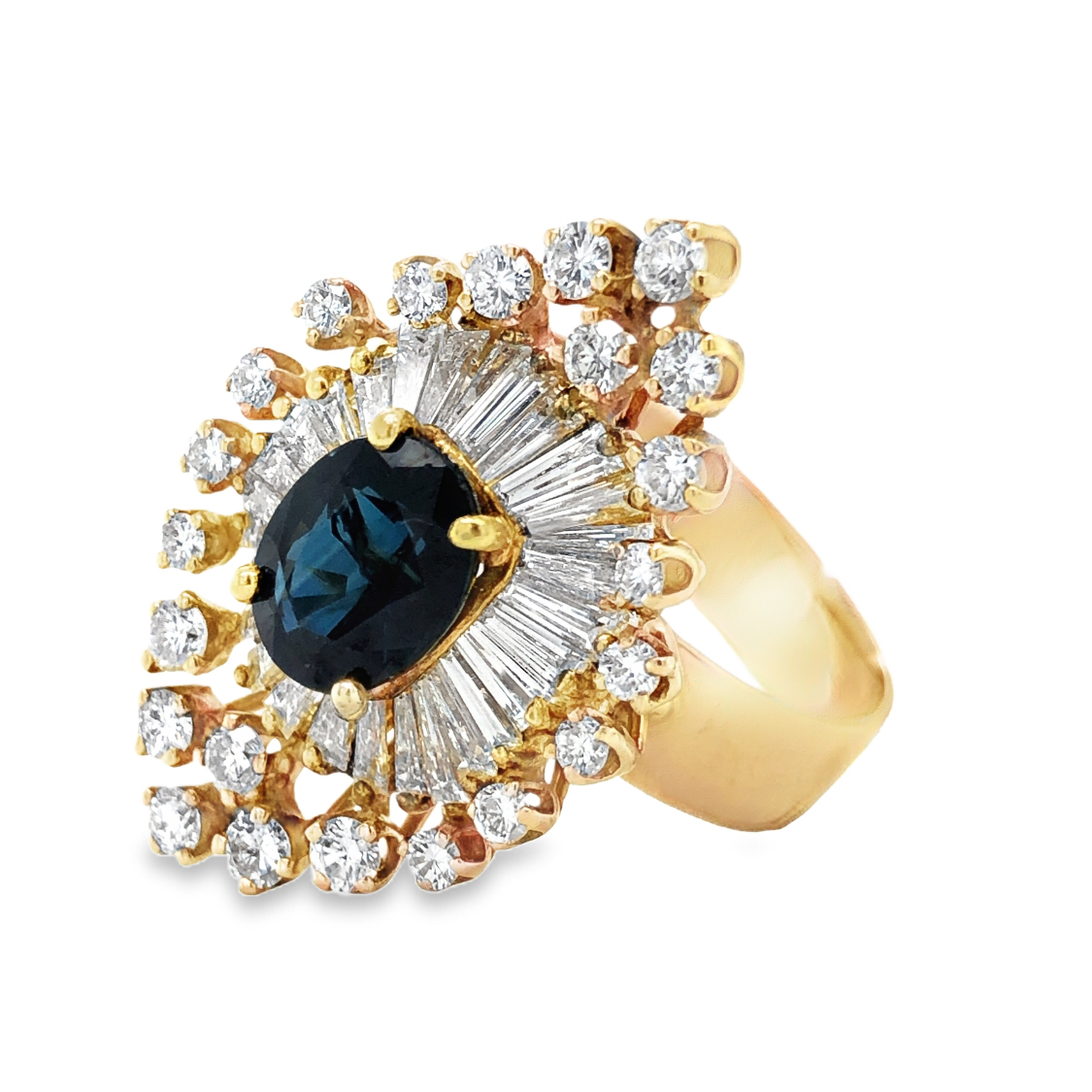 Diamond Accented Sapphire Statement Ring
