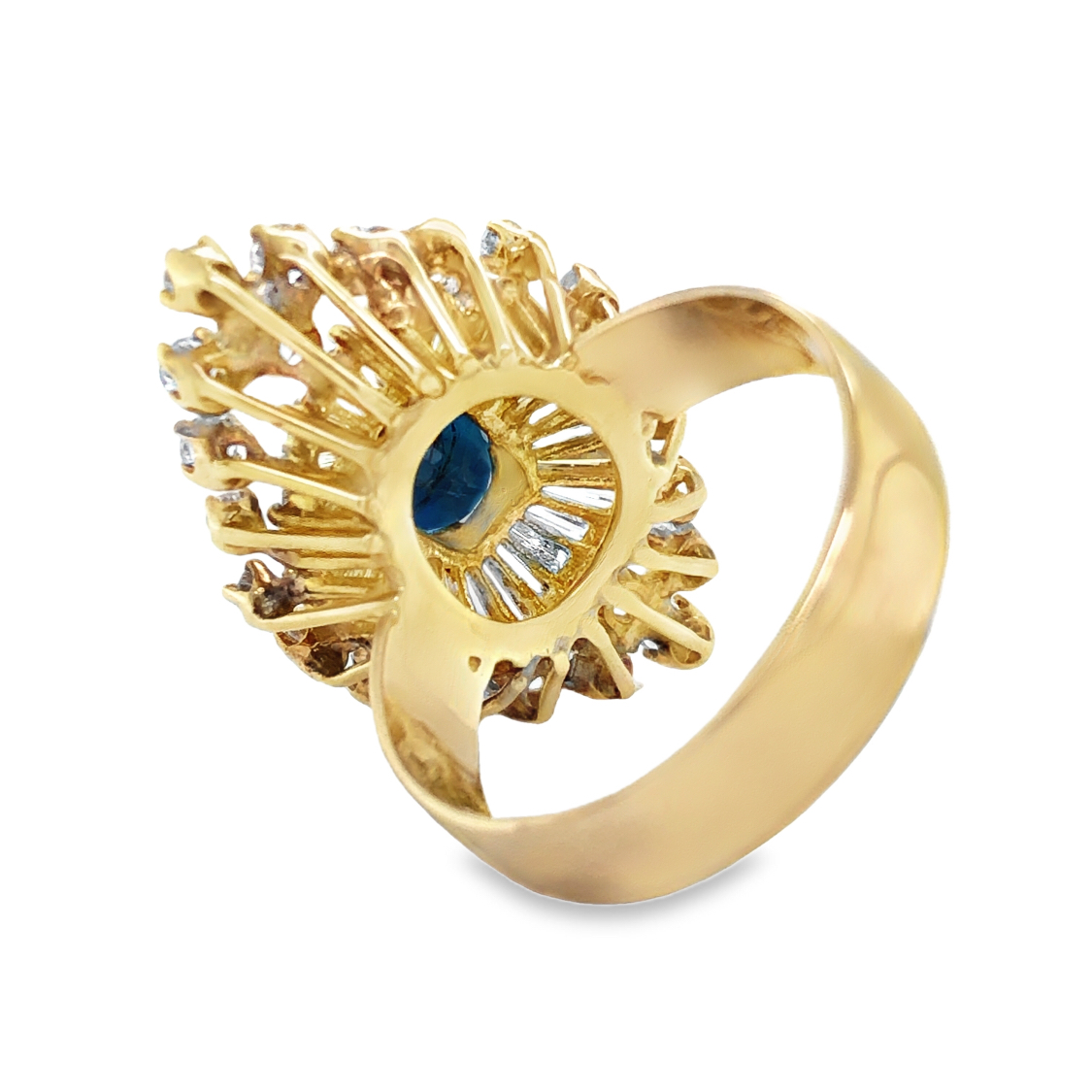 Diamond Accented Sapphire Statement Ring