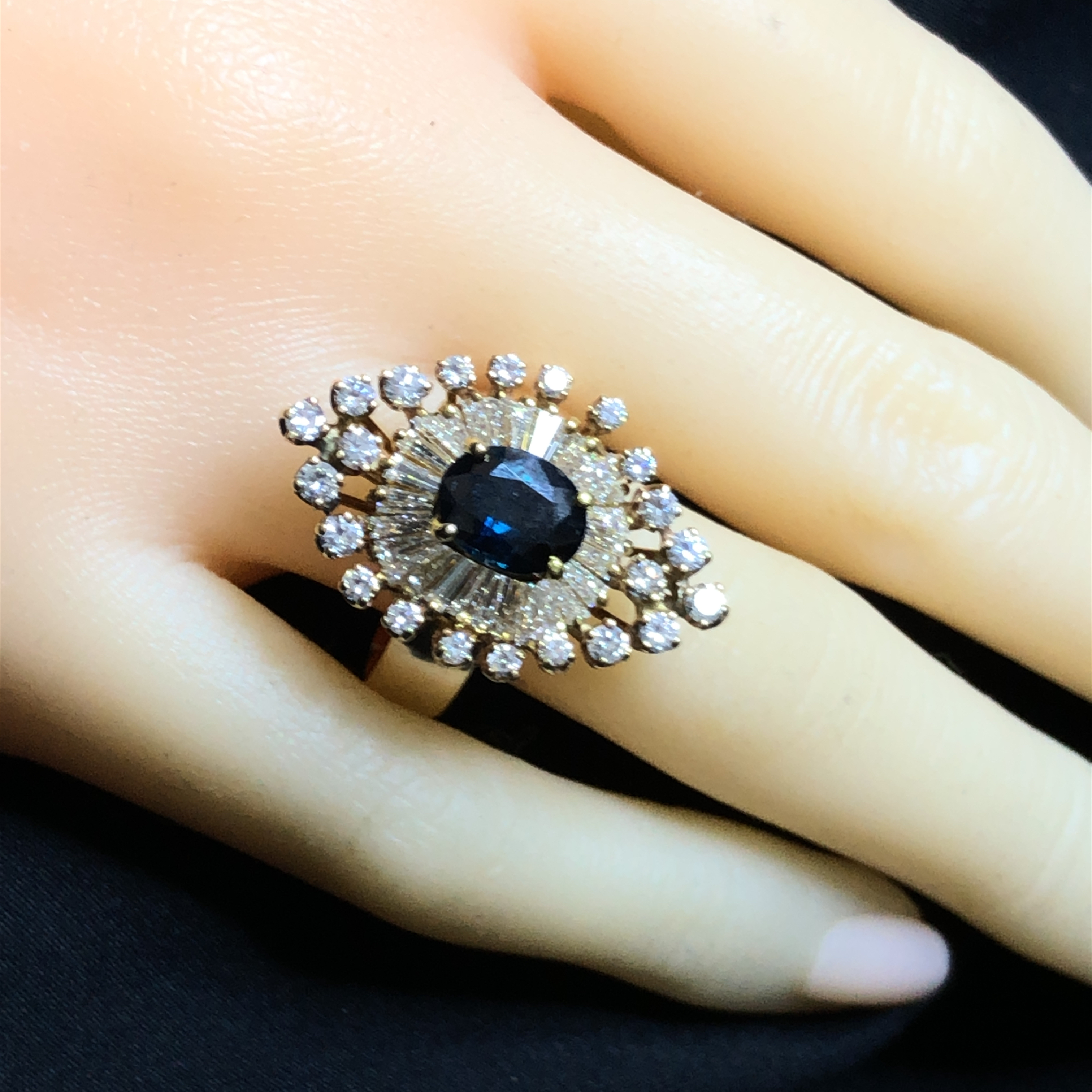 Diamond Accented Sapphire Statement Ring