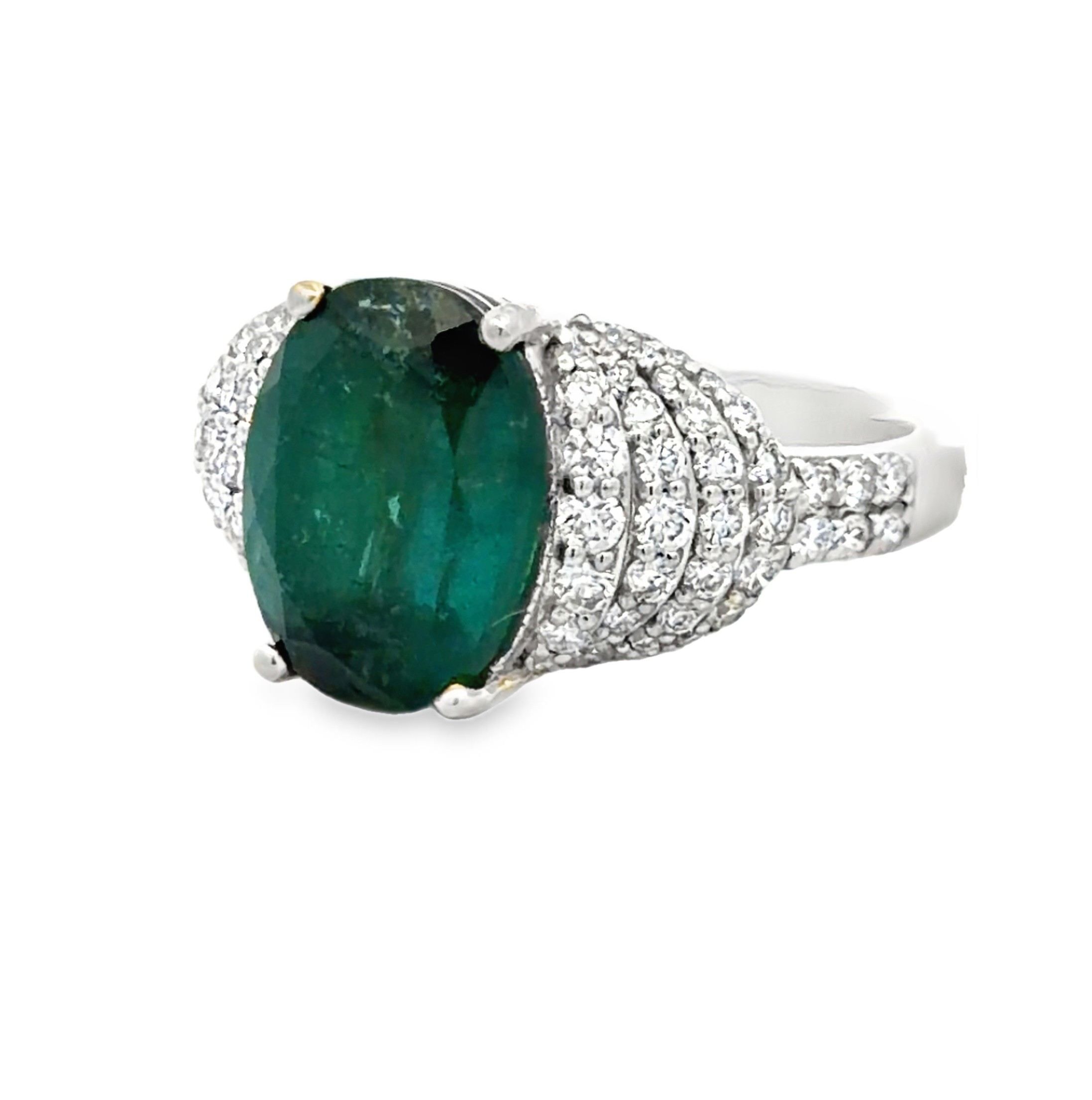 4 Carat Indicolite Tourmaline & Diamond Cocktail Ring