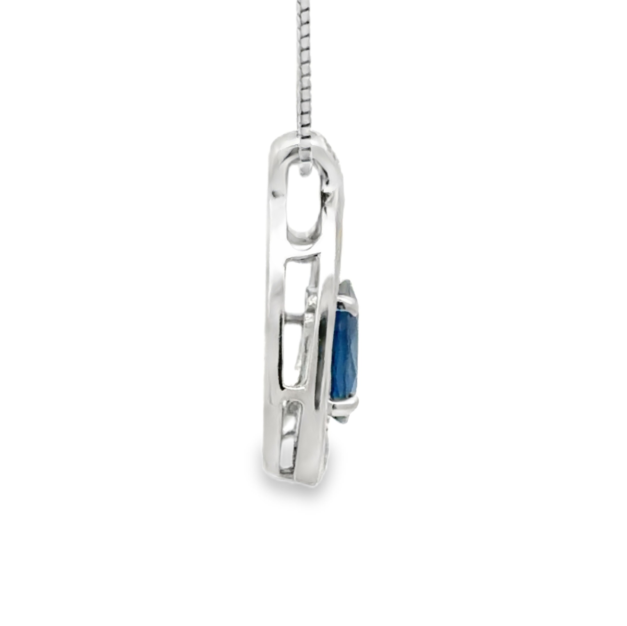 Sapphire and Diamond Pendant on Chain