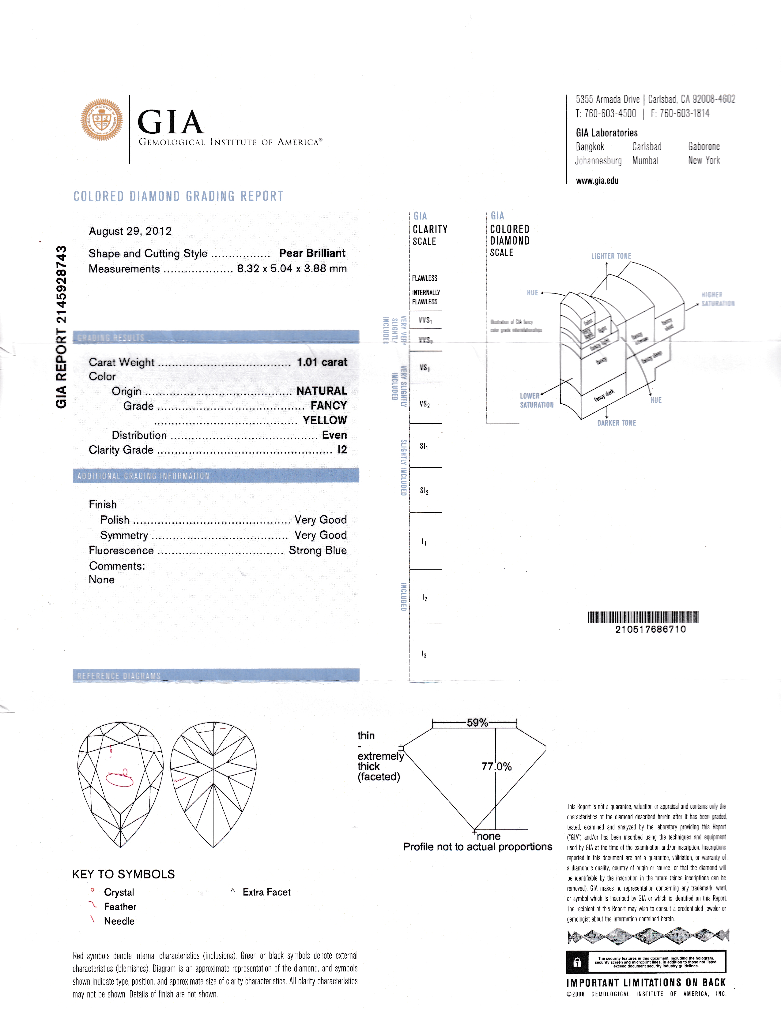 GIA Certified 1.01 Carat Pear Shaped Loose Diamond