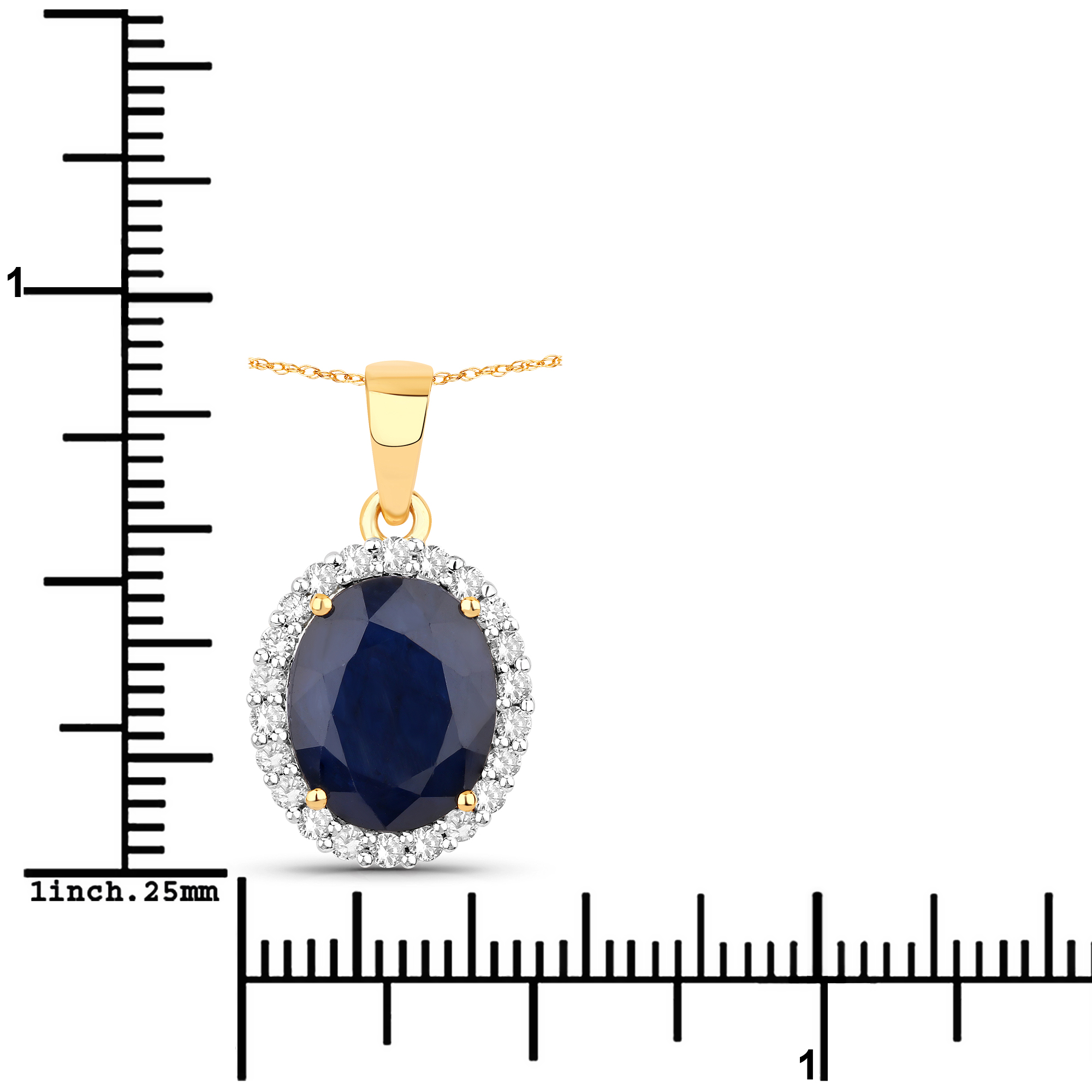4.32CT Blue Sapphire and Diamond Halo Pendant