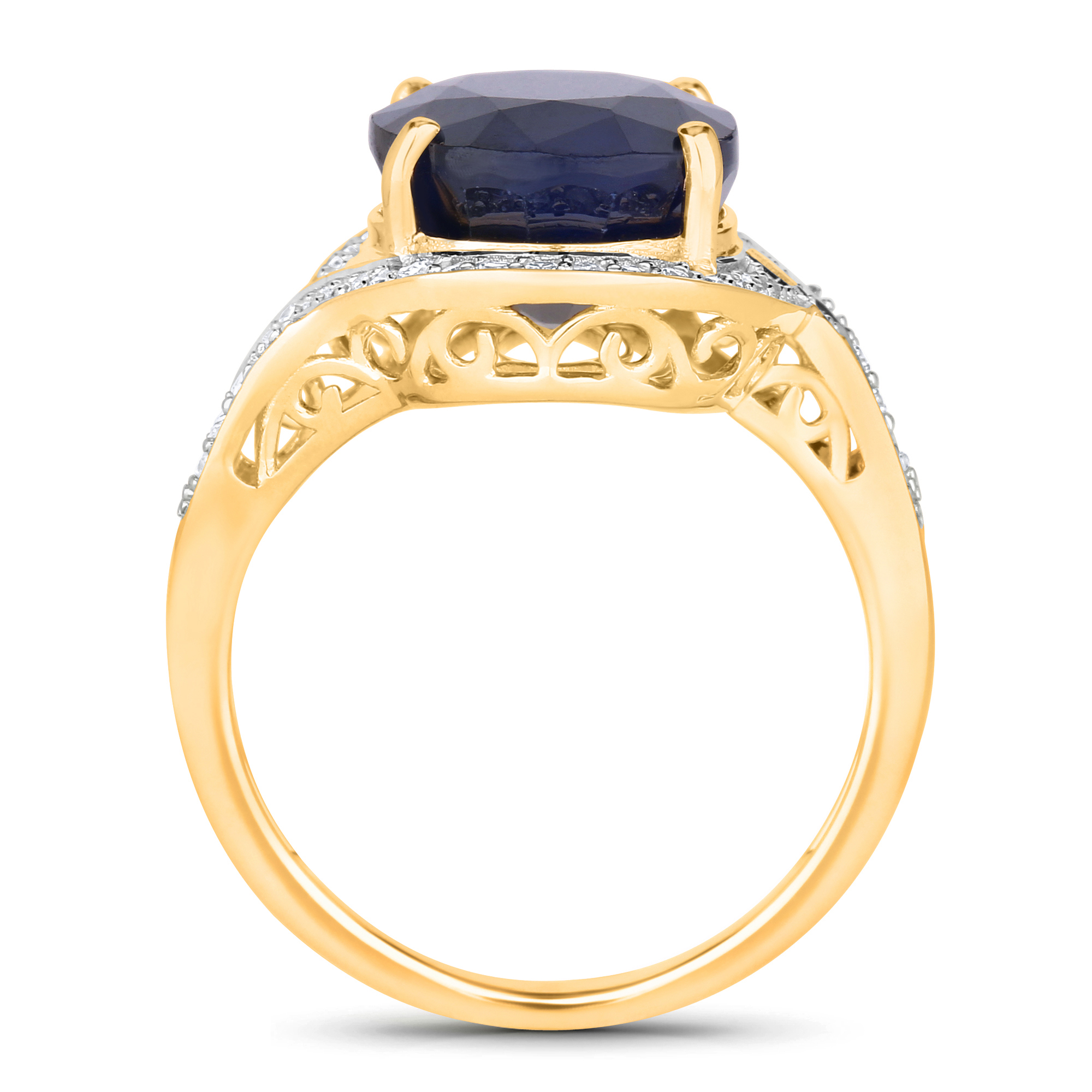 Natural Blue Sapphire and Diamond Ring