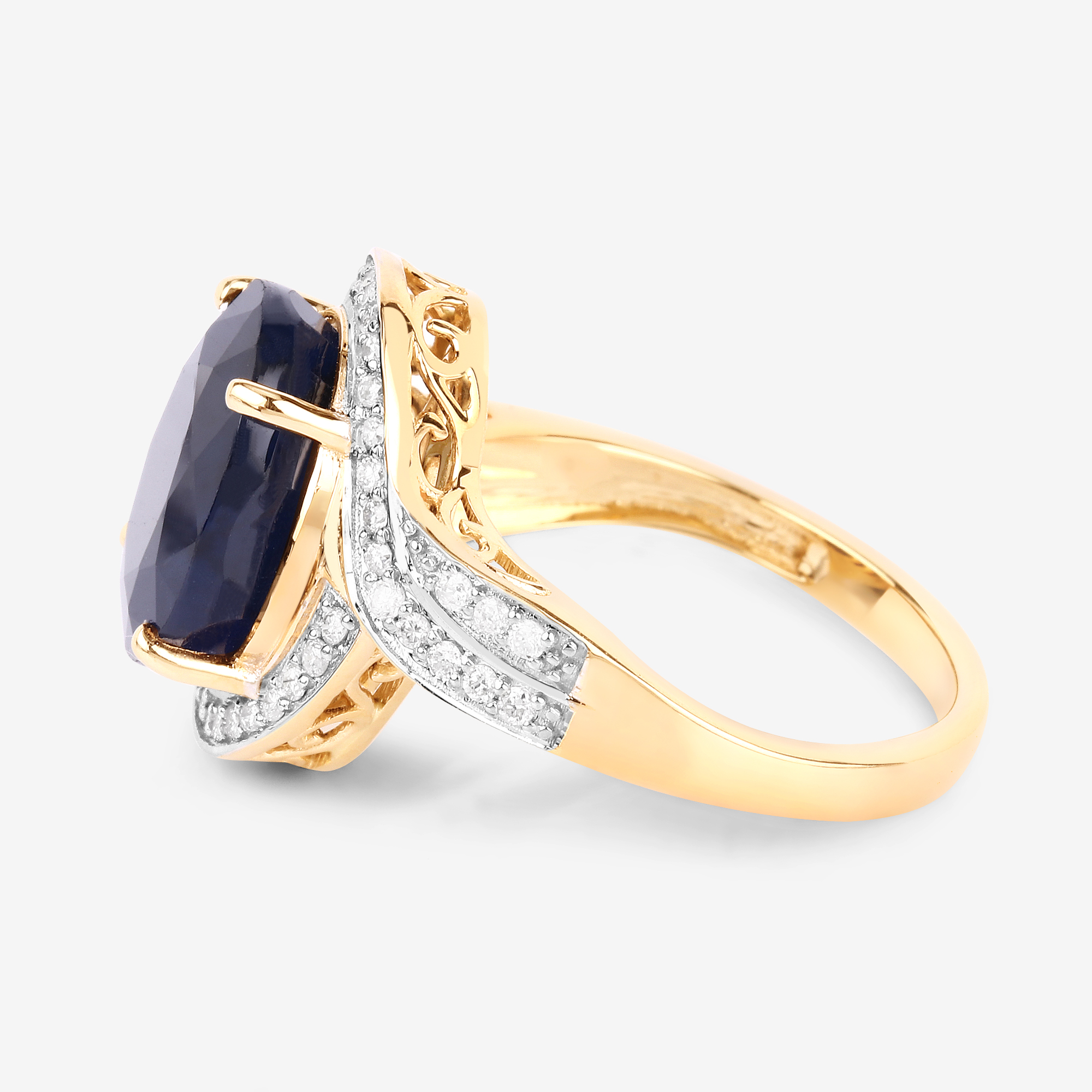 Natural Blue Sapphire and Diamond Ring