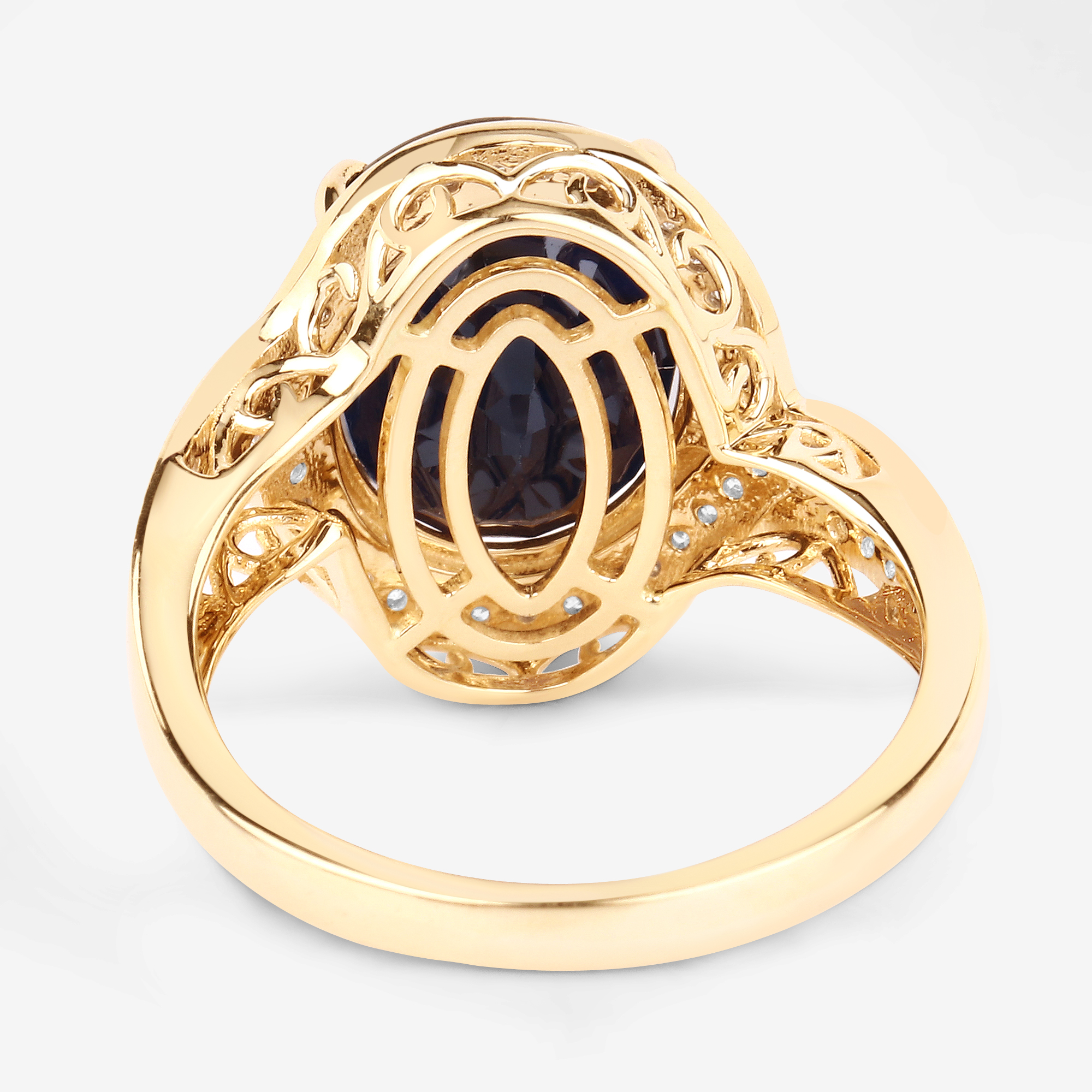 Natural Blue Sapphire and Diamond Ring