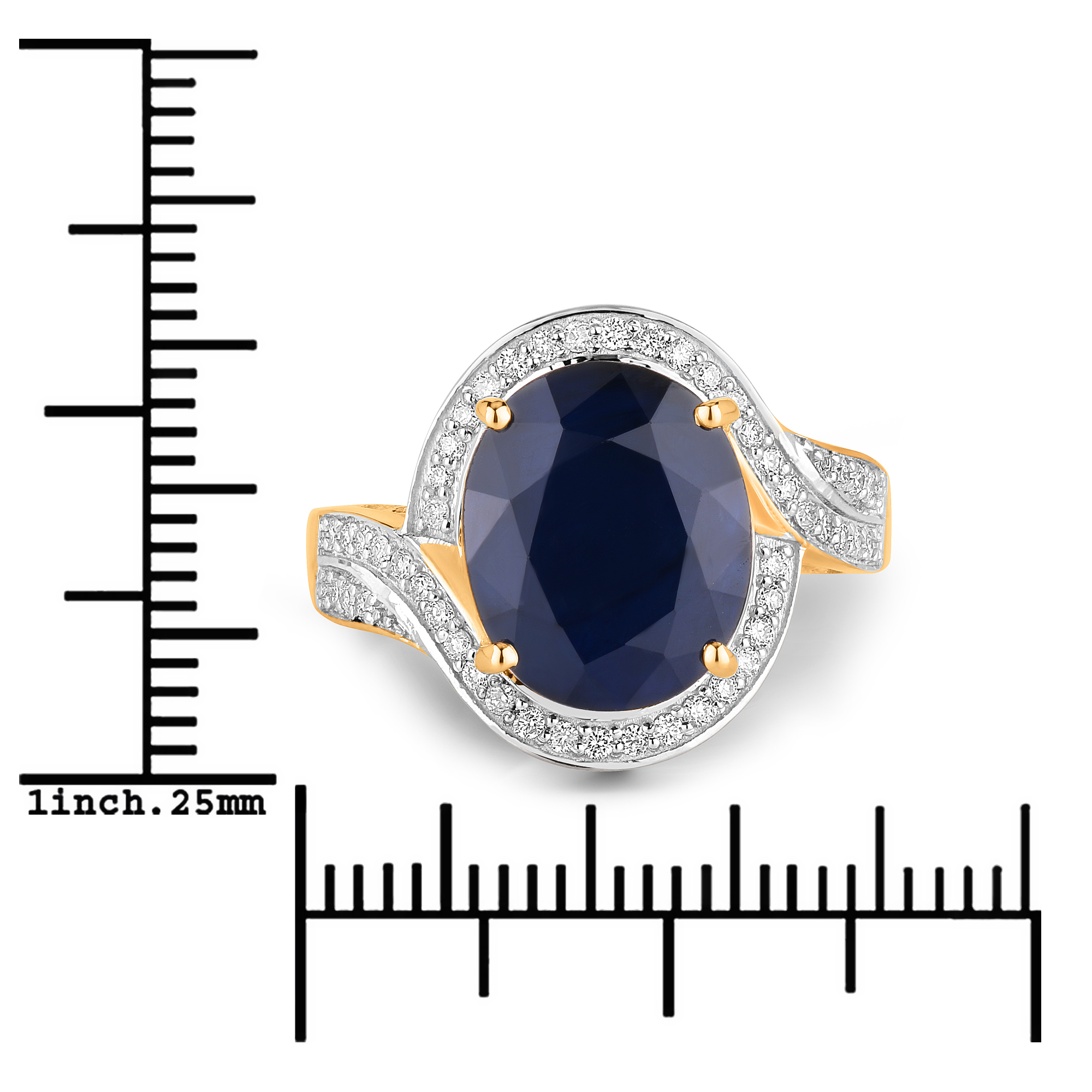 Natural Blue Sapphire and Diamond Ring