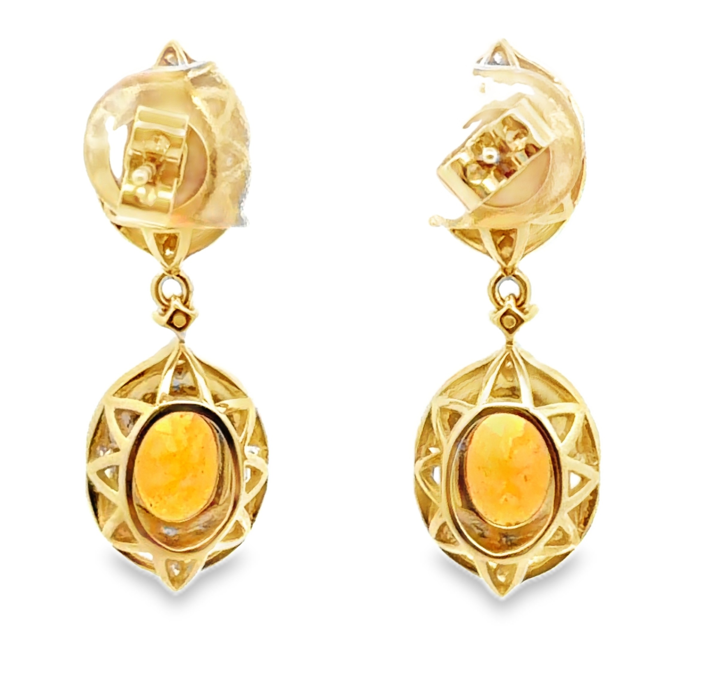 Spessartite Garnet and Diamond Earrings