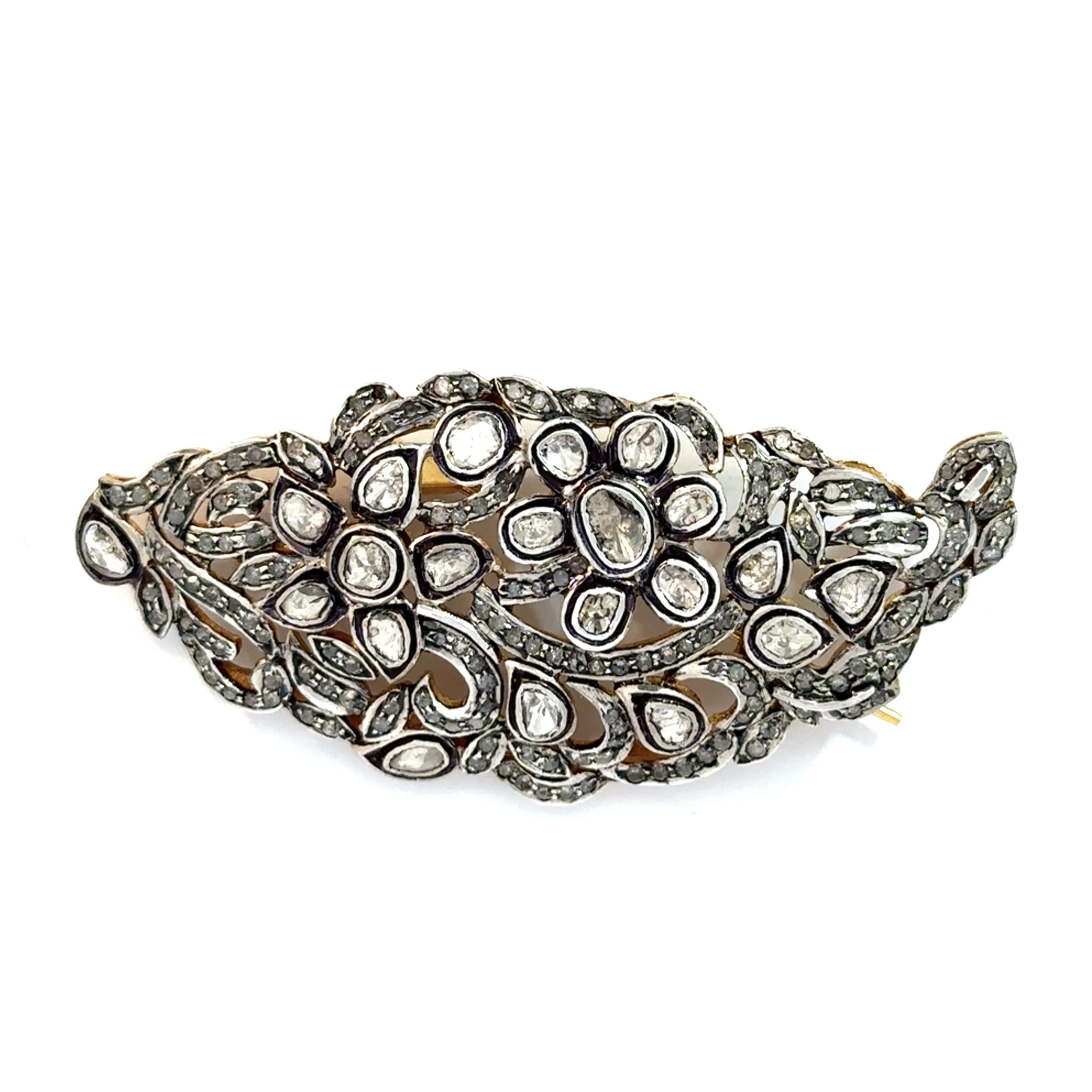 Rose & Polki Cut Diamond Brooch