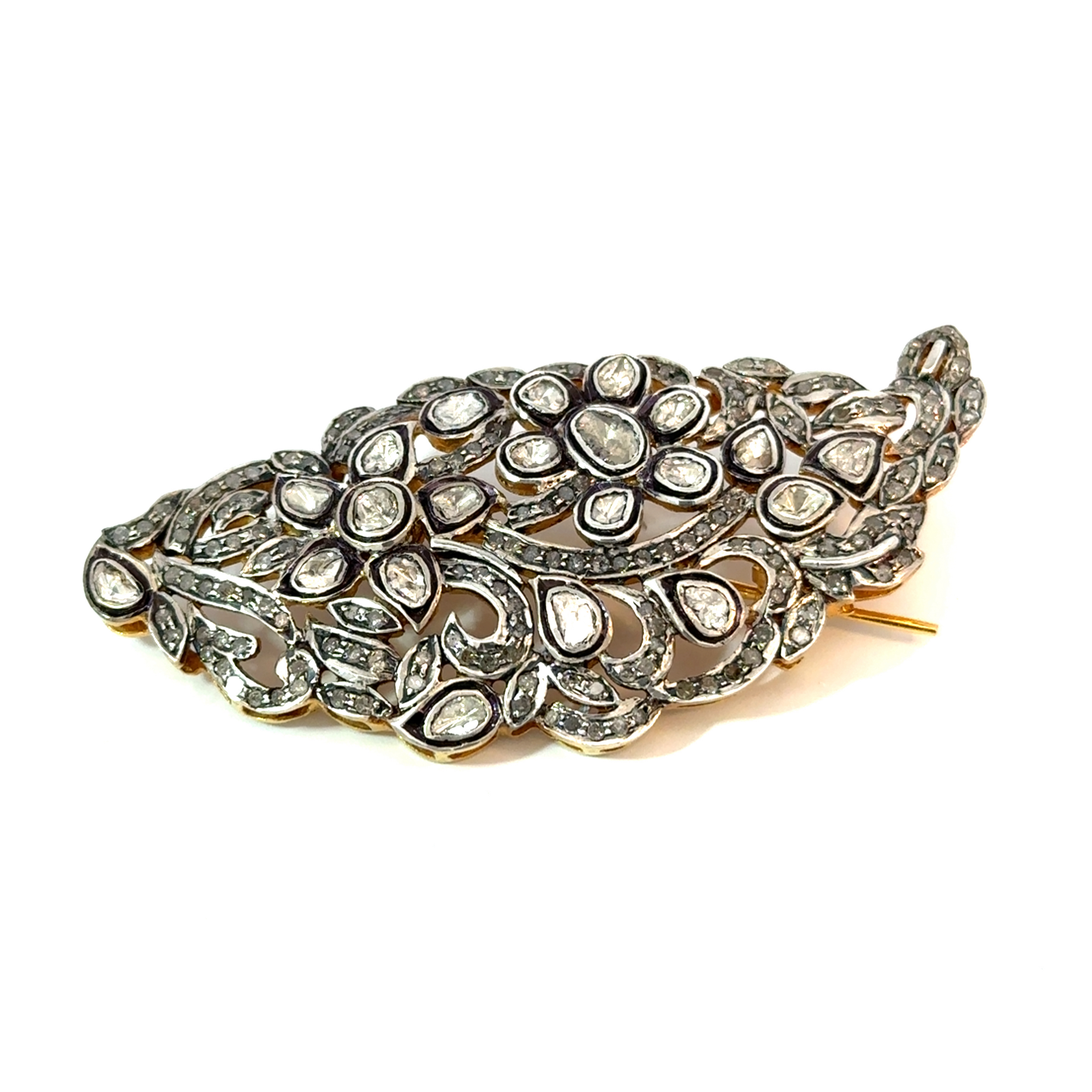Rose & Polki Cut Diamond Brooch