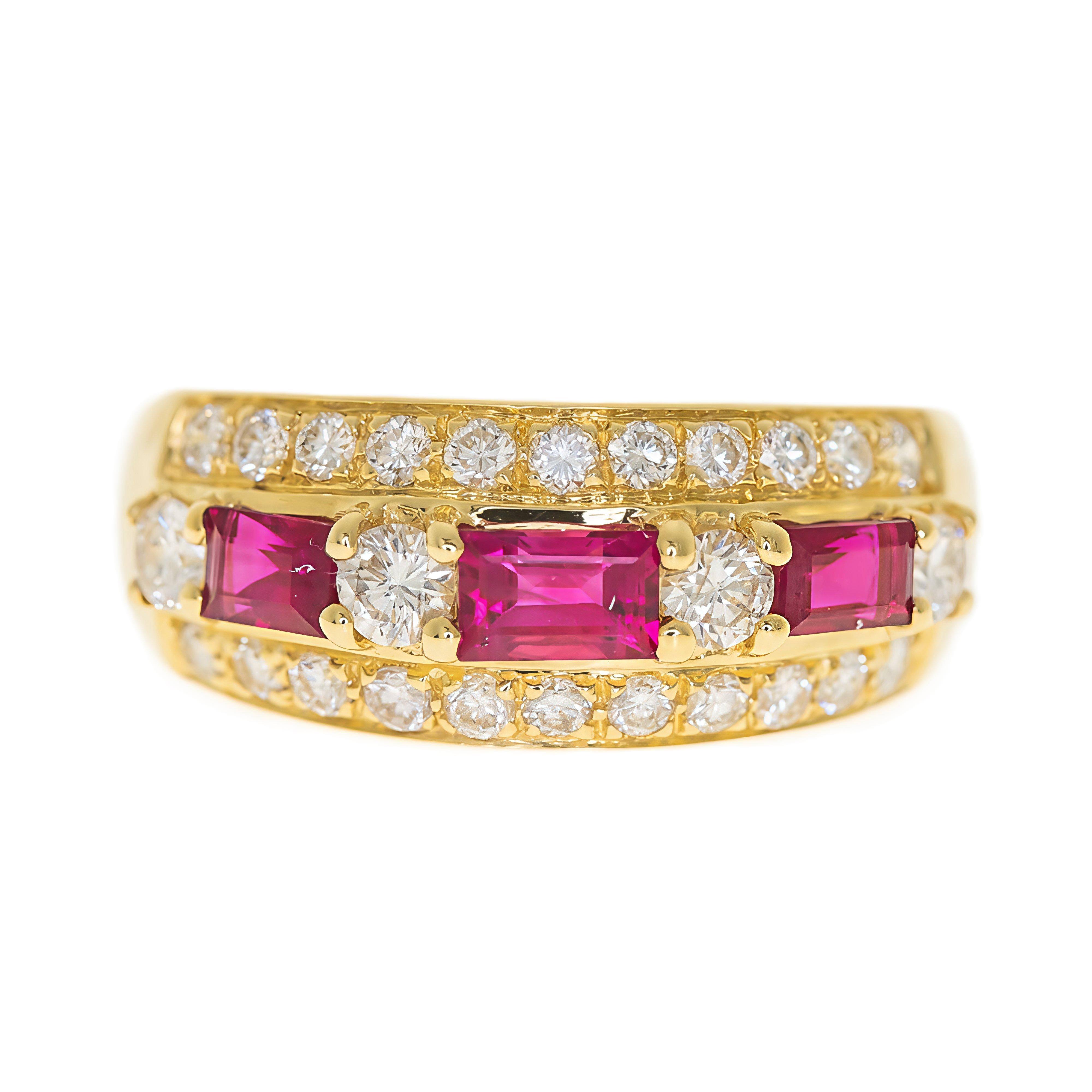 Natural Ruby and Diamond Ring