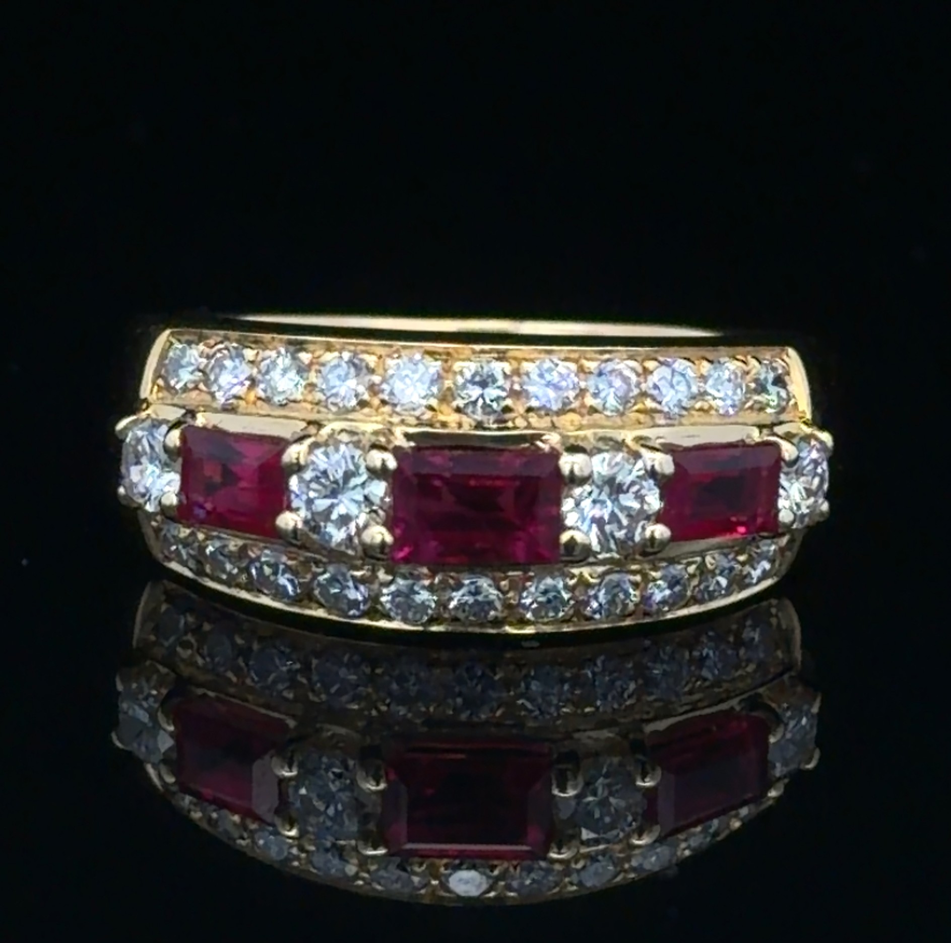 Natural Ruby and Diamond Ring