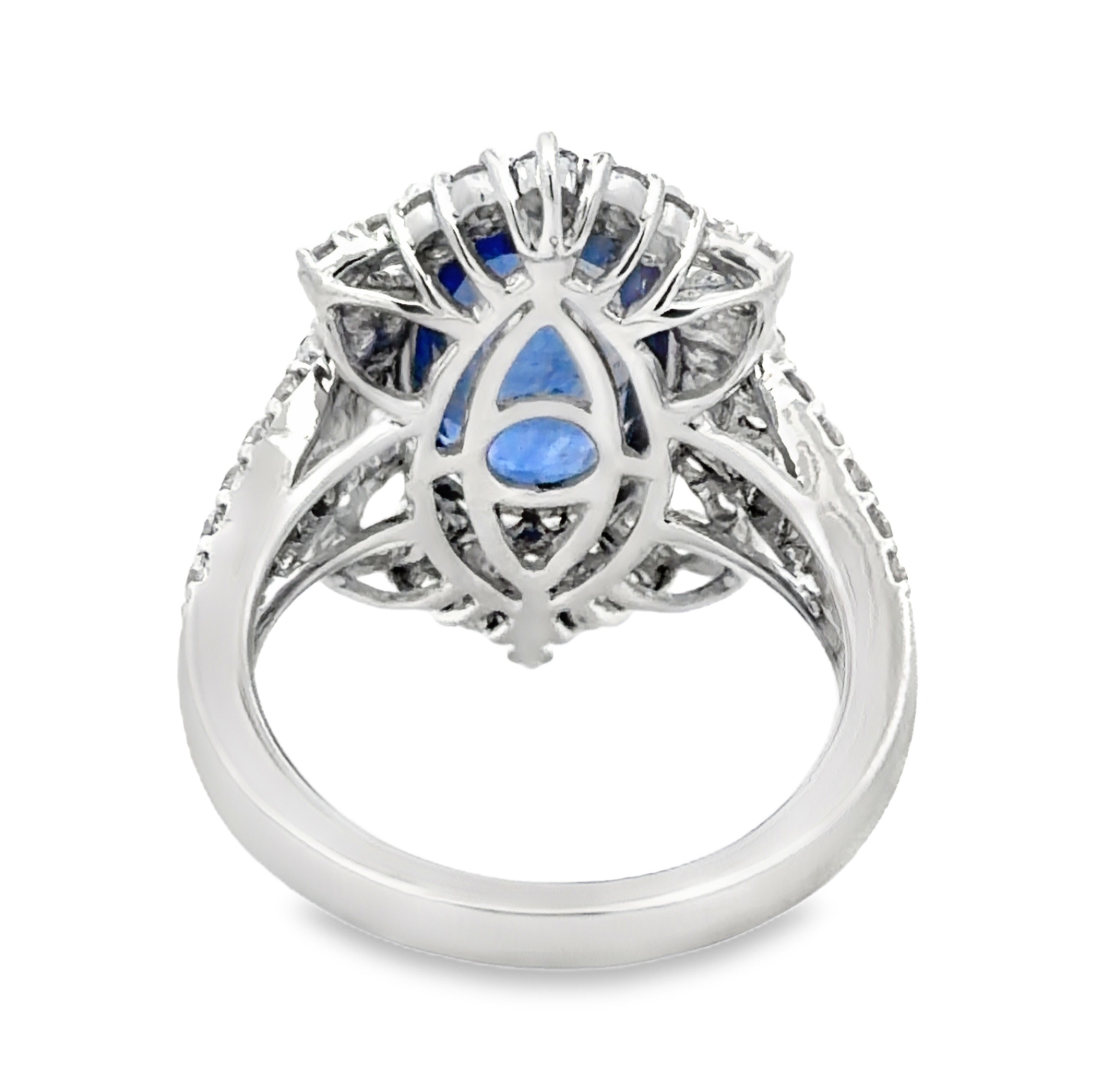 GIA Certified Sapphire & Diamond Cocktail Ring in Platinum