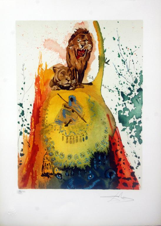 Salvador Dali Lithograph Hand Signed Dated 1975