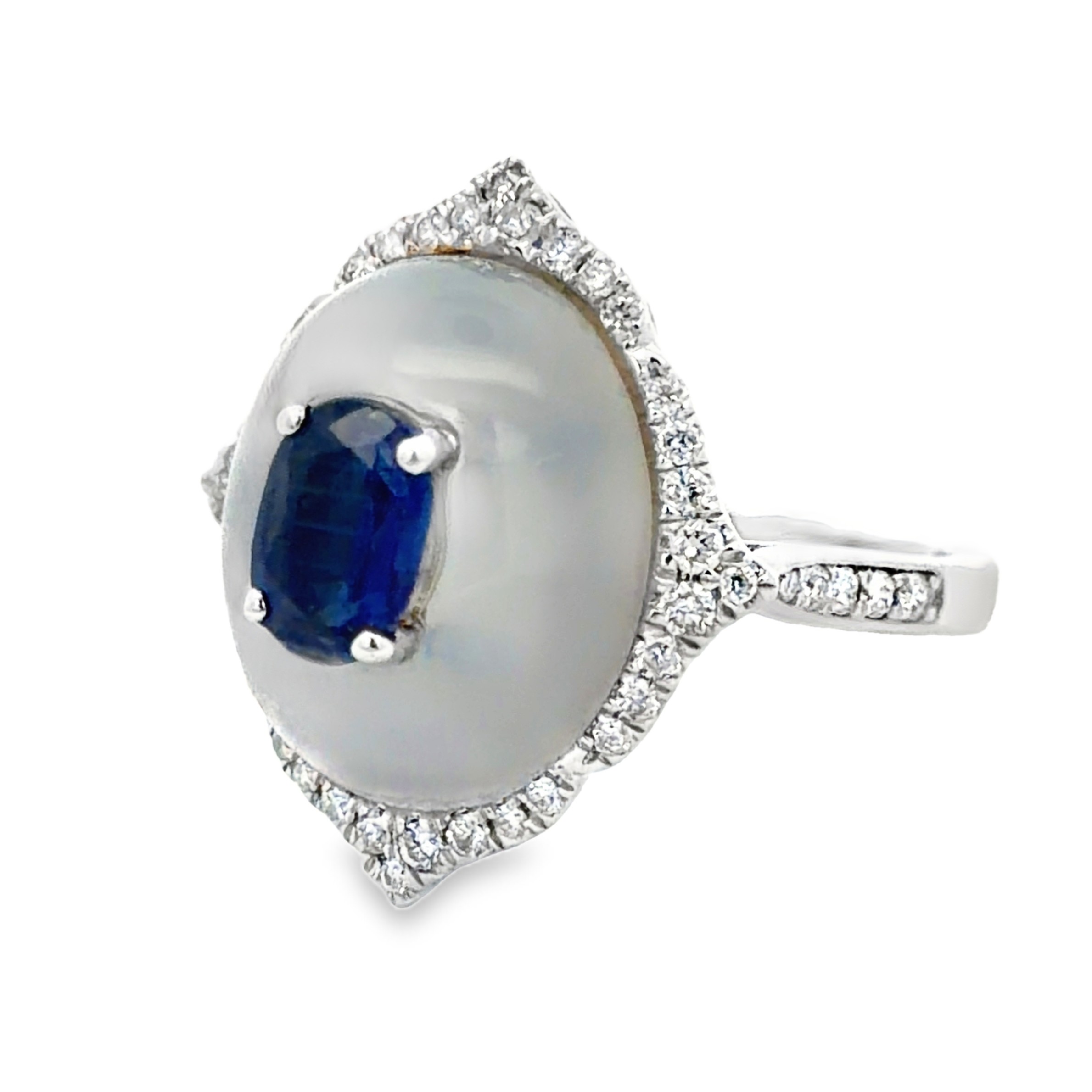 Chalcedony, Kyanite and Diamond Ring