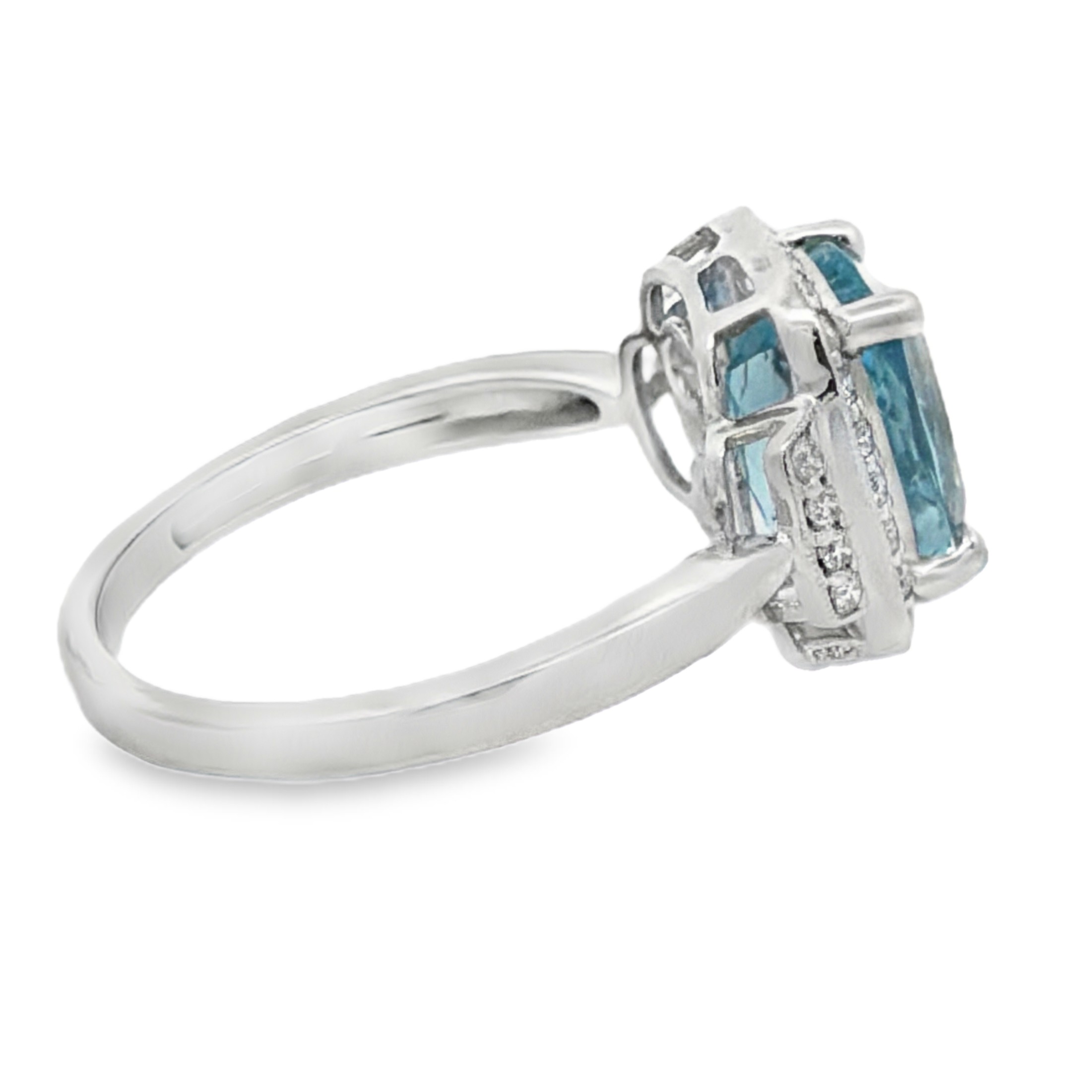 GIA Certified Aquamarine Diamond Ring by Oscar Friedman