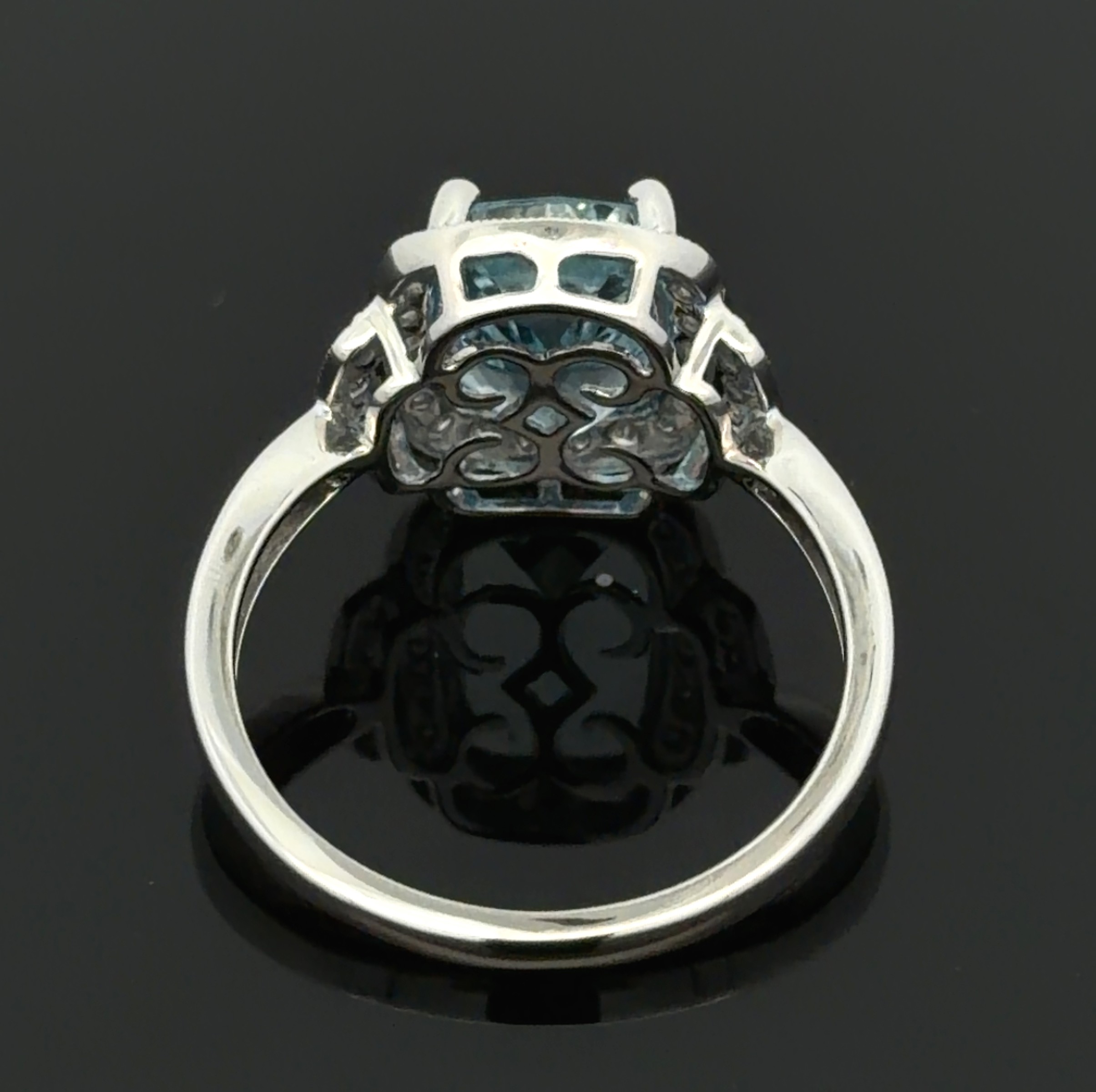 GIA Certified Aquamarine Diamond Ring by Oscar Friedman
