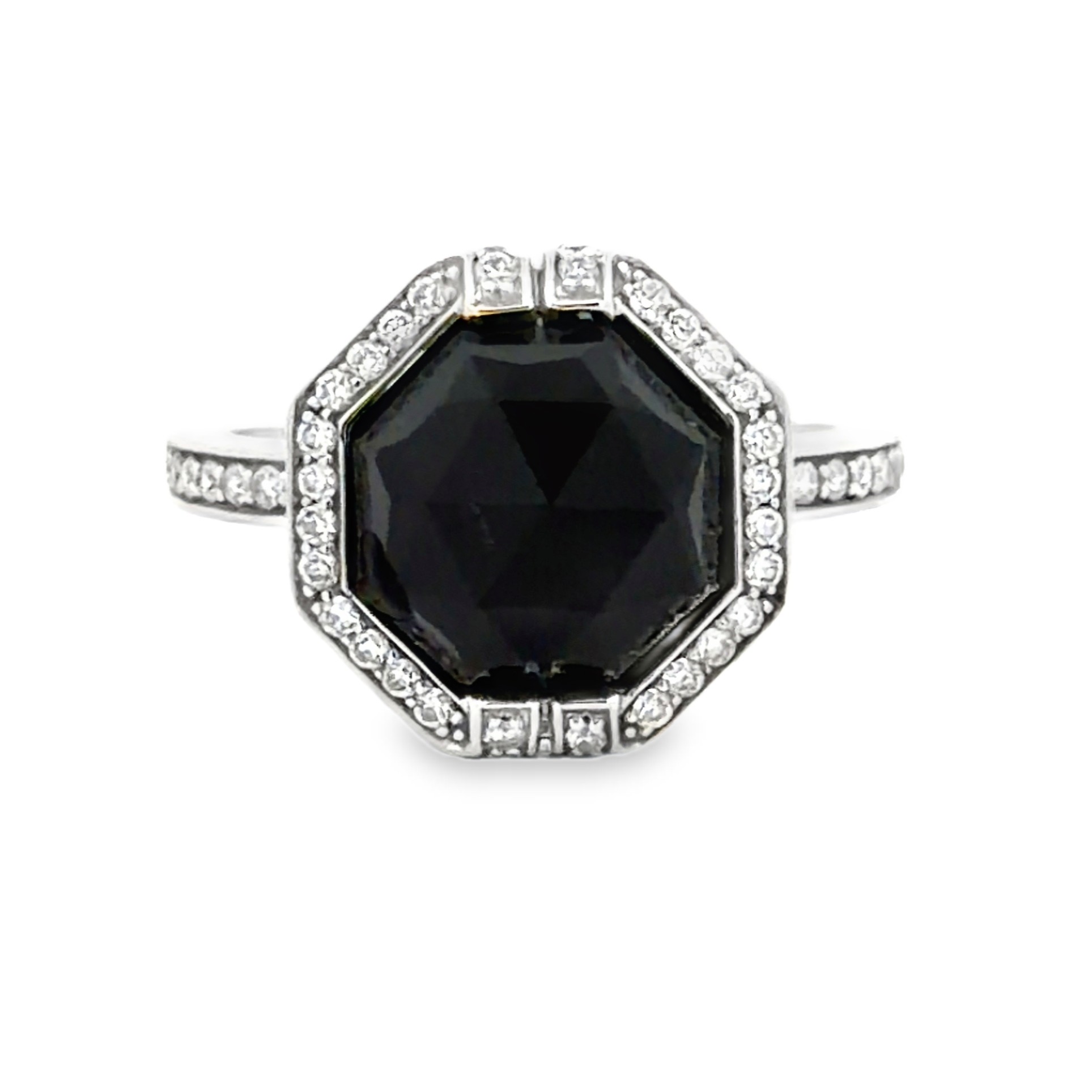 Ivanka Trump Natural Onyx and Diamond Cocktail Ring
