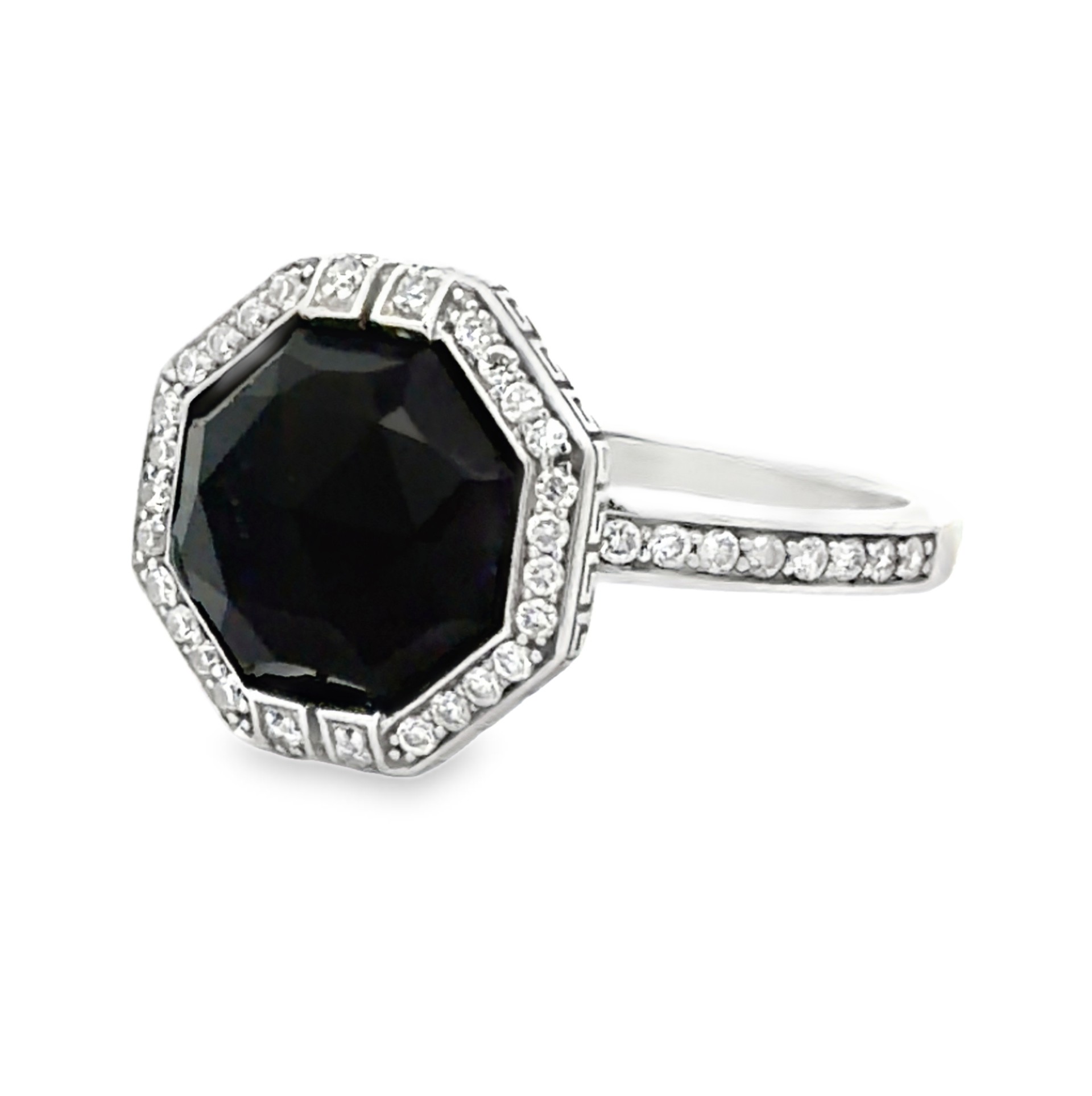 Ivanka Trump Natural Onyx and Diamond Cocktail Ring