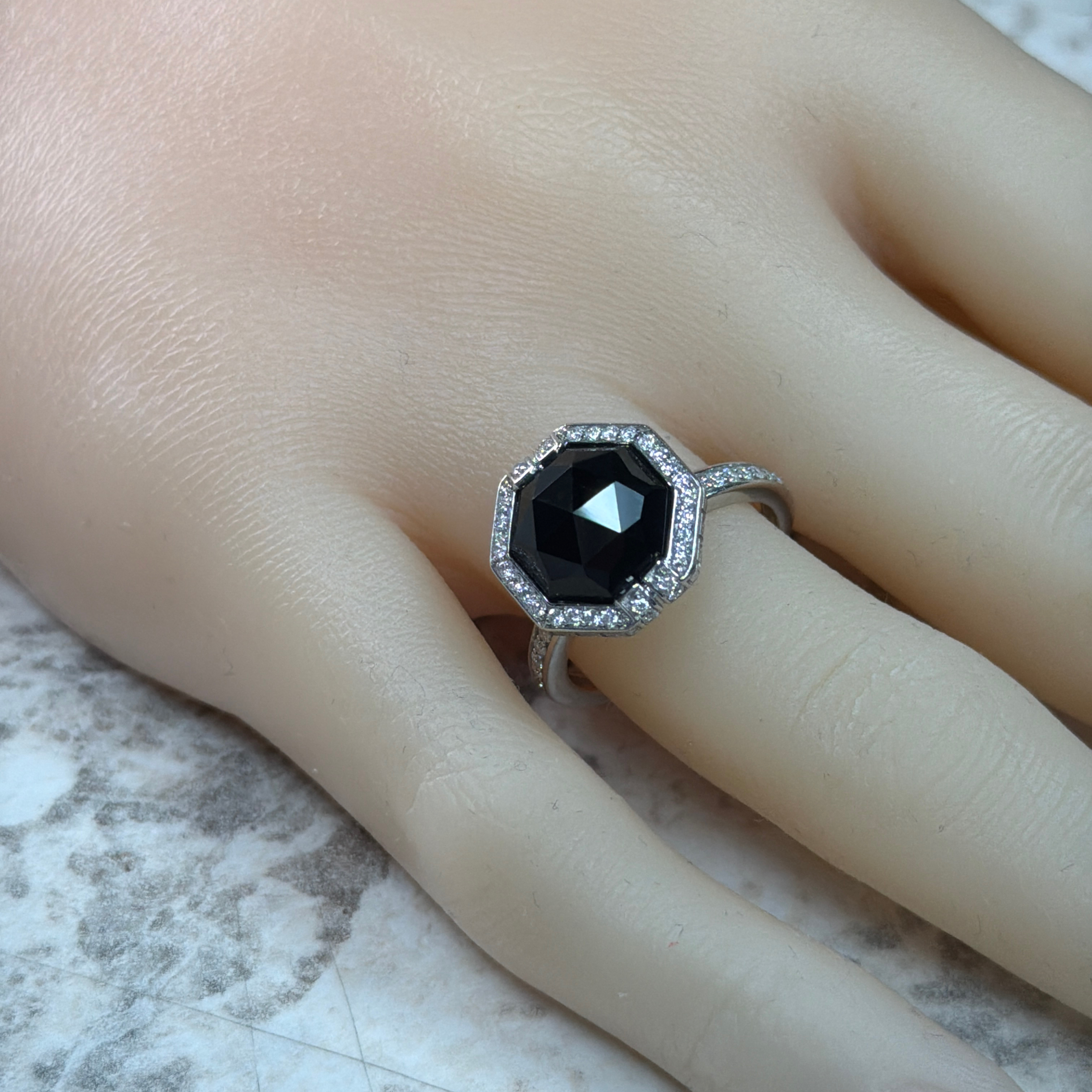 Ivanka Trump Natural Onyx and Diamond Cocktail Ring