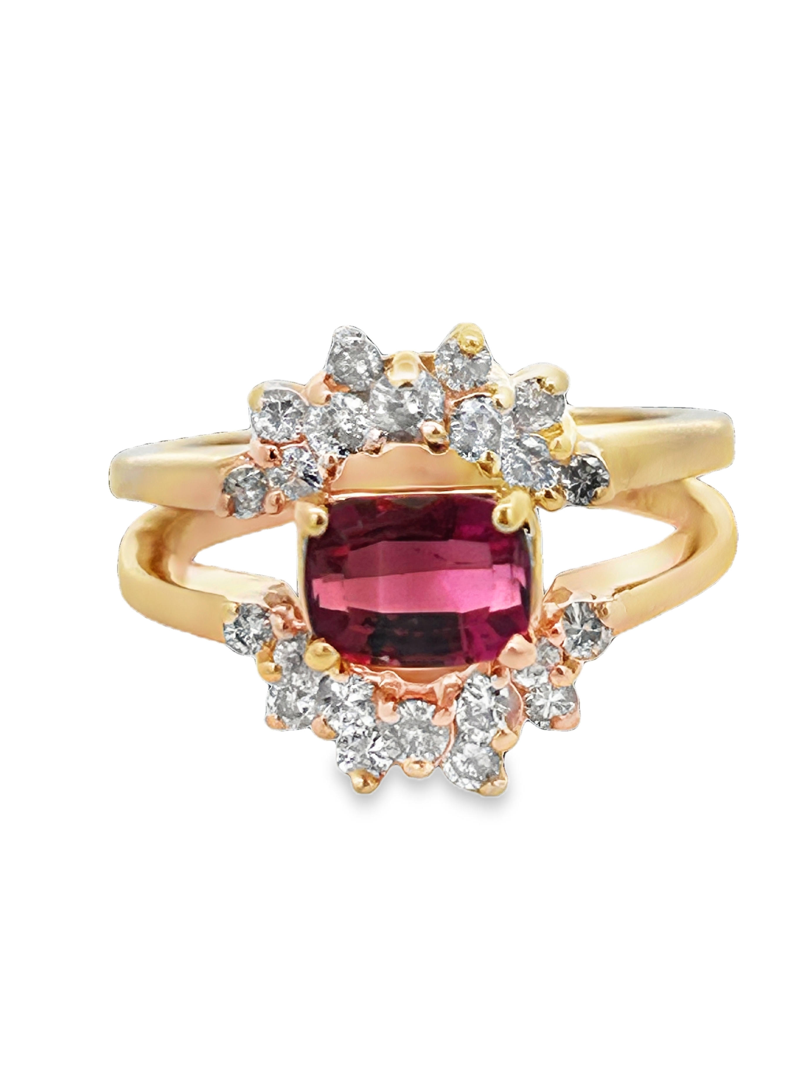 14K Pink Tourmaline & Diamond Ring