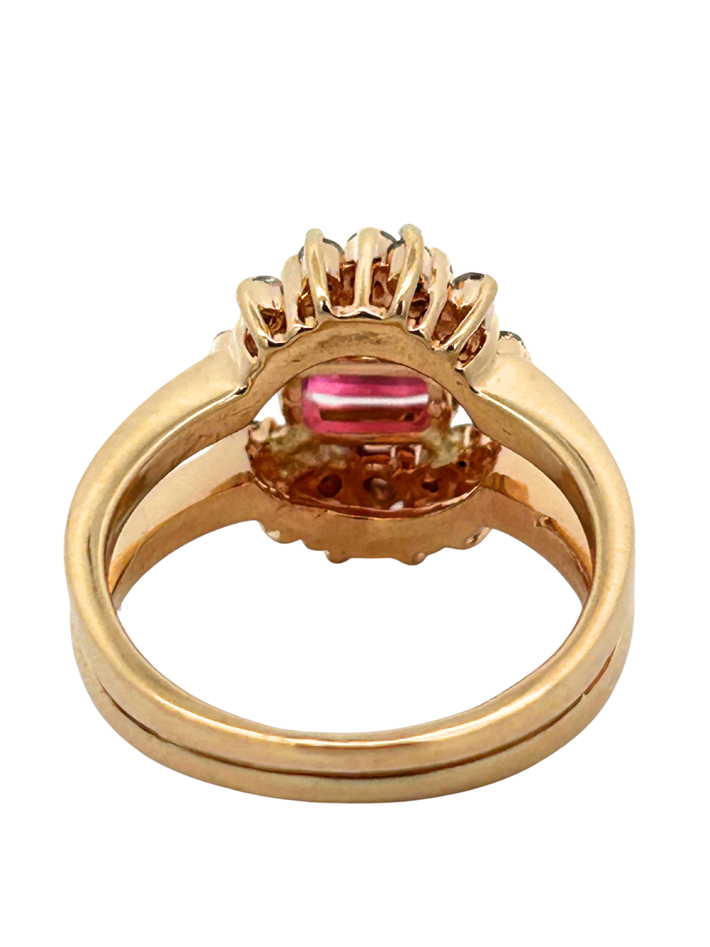 14K Pink Tourmaline & Diamond Ring