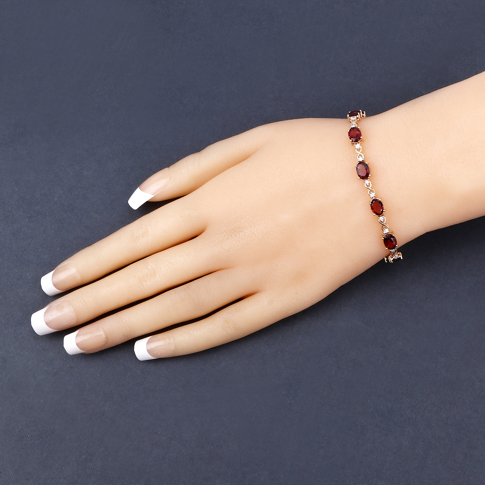 Natural Pink Tourmaline and Diamond Bracelet