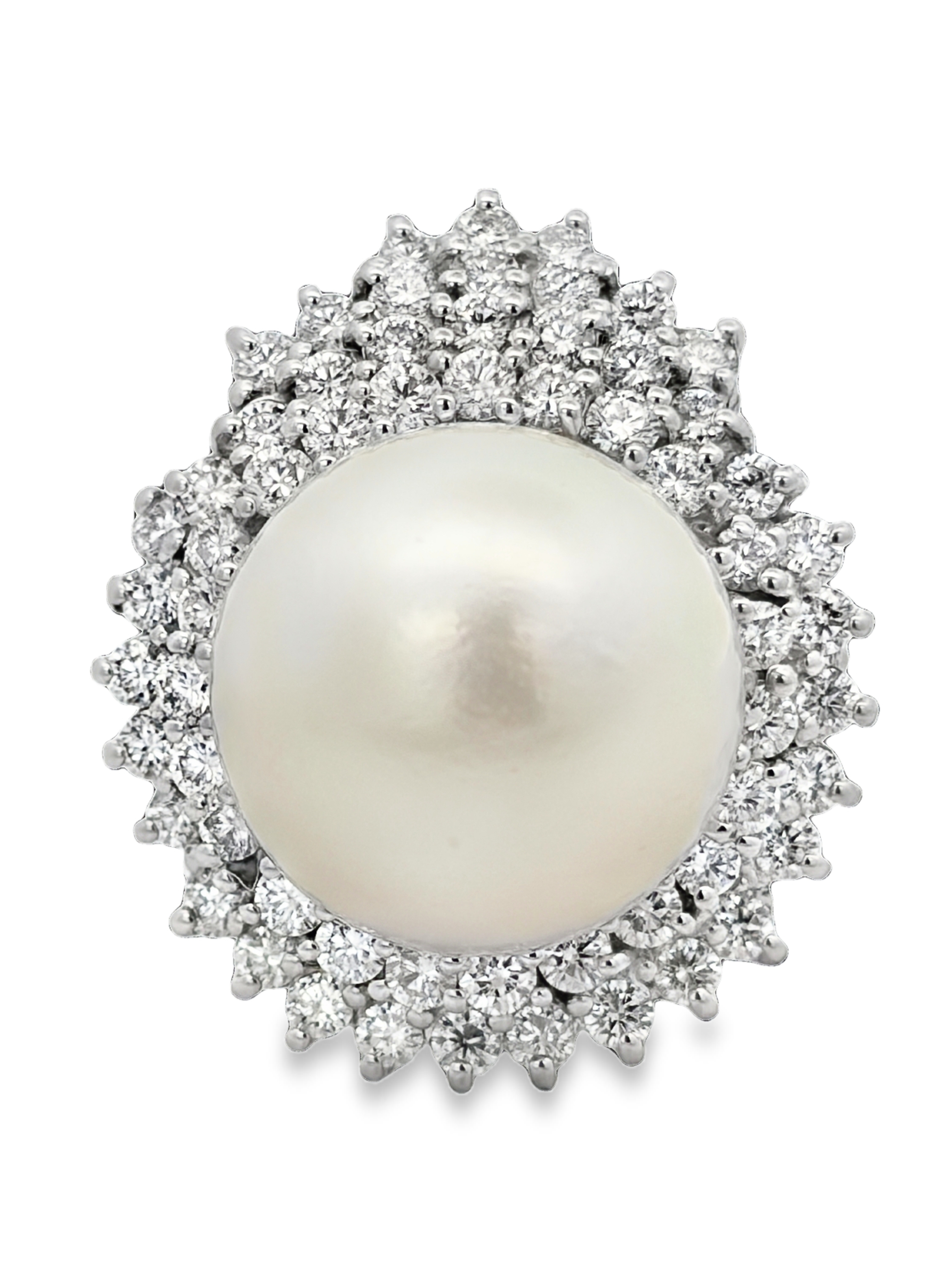 14K Natural South Sea Pearl & Diamond Ring