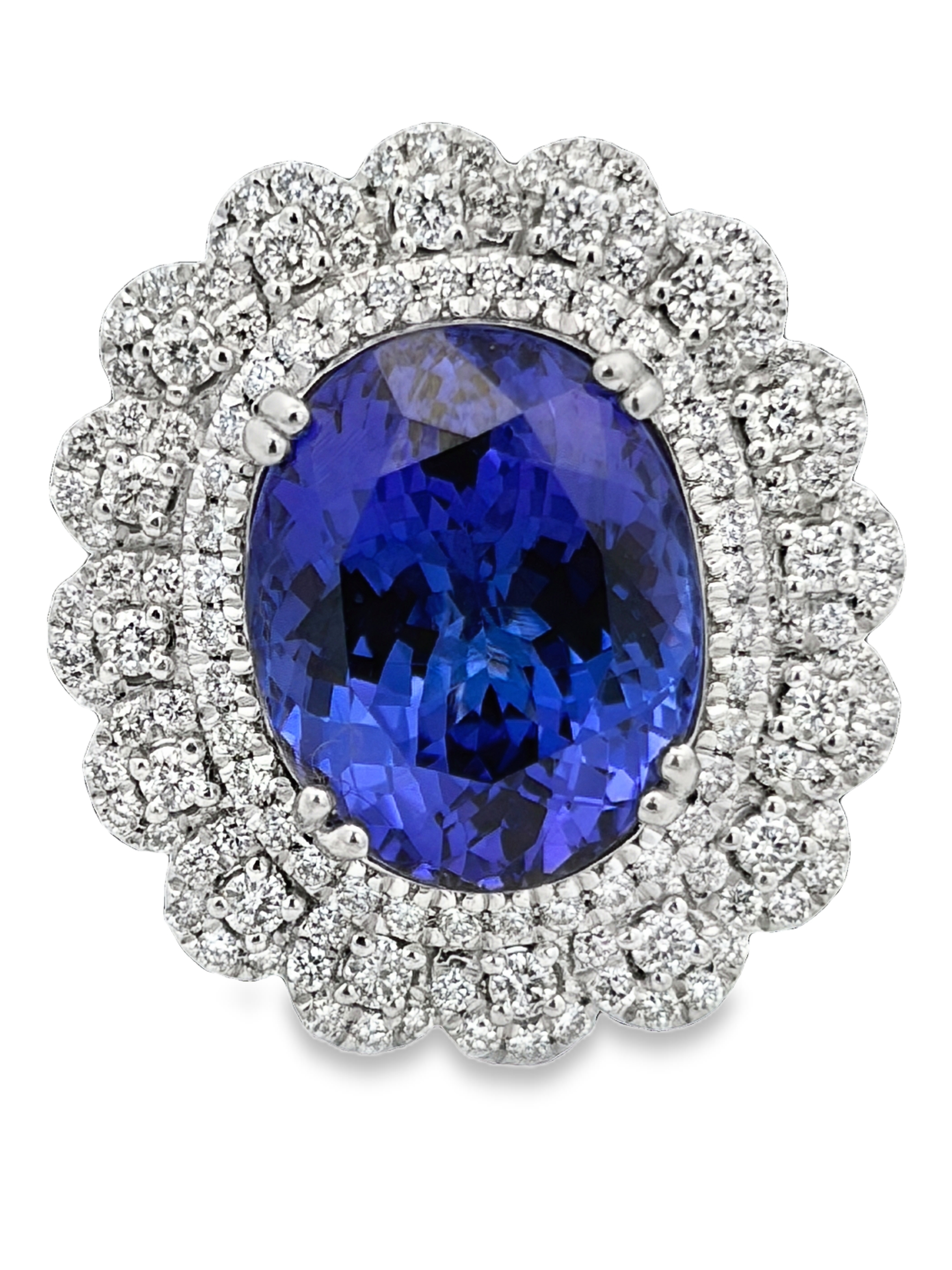 Platinum GIA Certified Tanzanite & Diamond Ring by Oscar Friedman