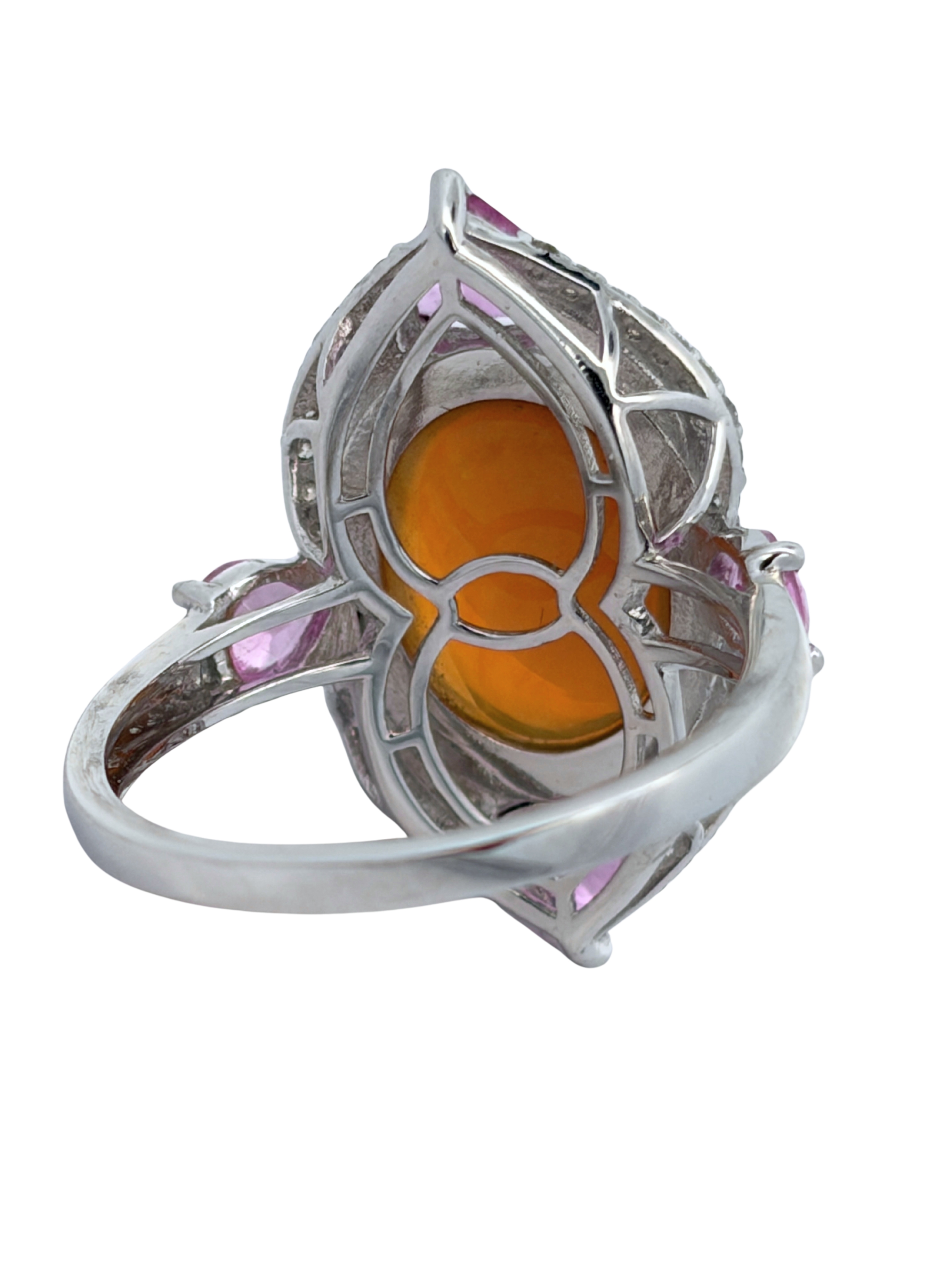 Platinum Opal, Sapphire & Diamond Ring
