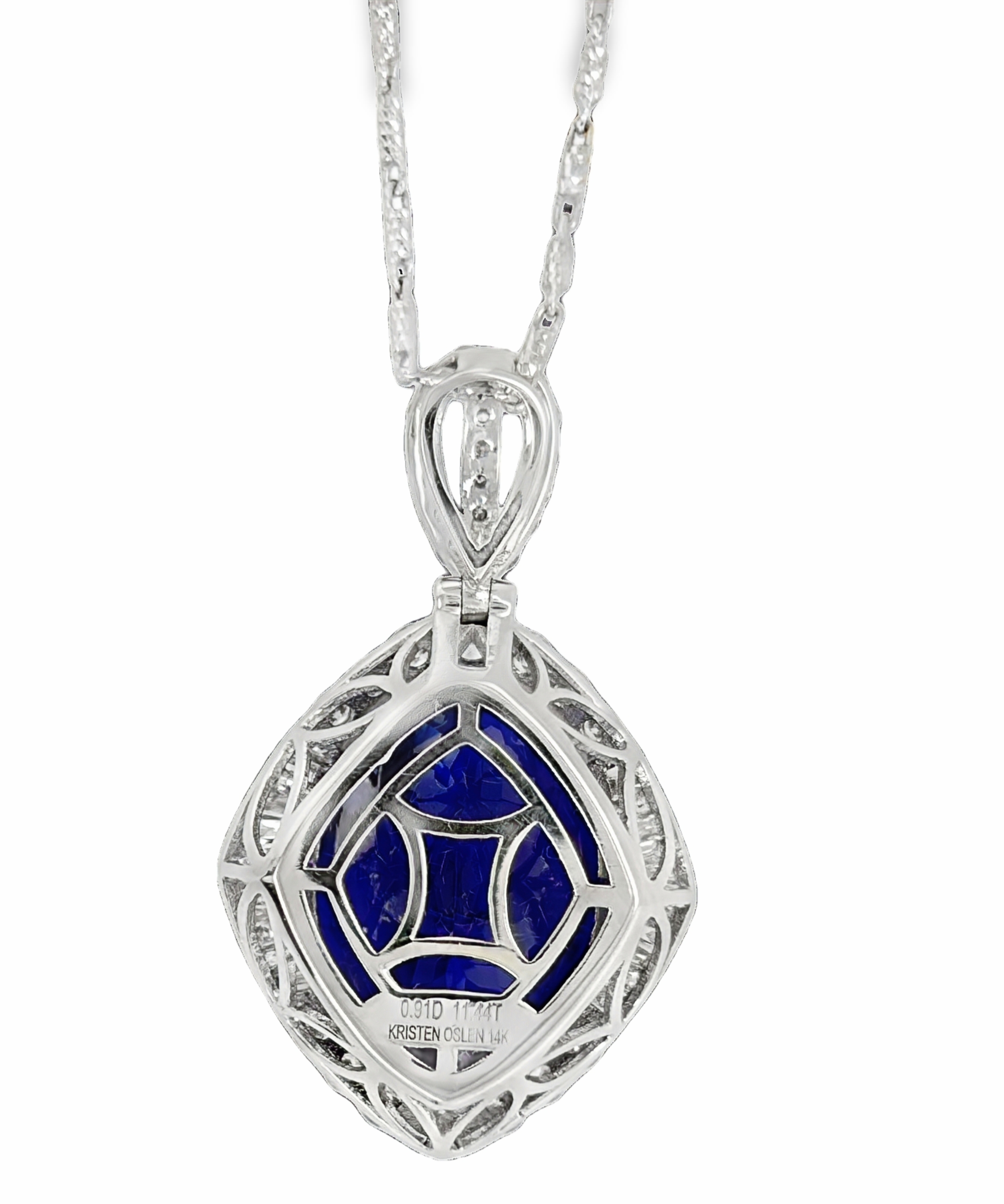 Huge (11.44 Carats)Tanzanite and Diamond Pendant on Chain