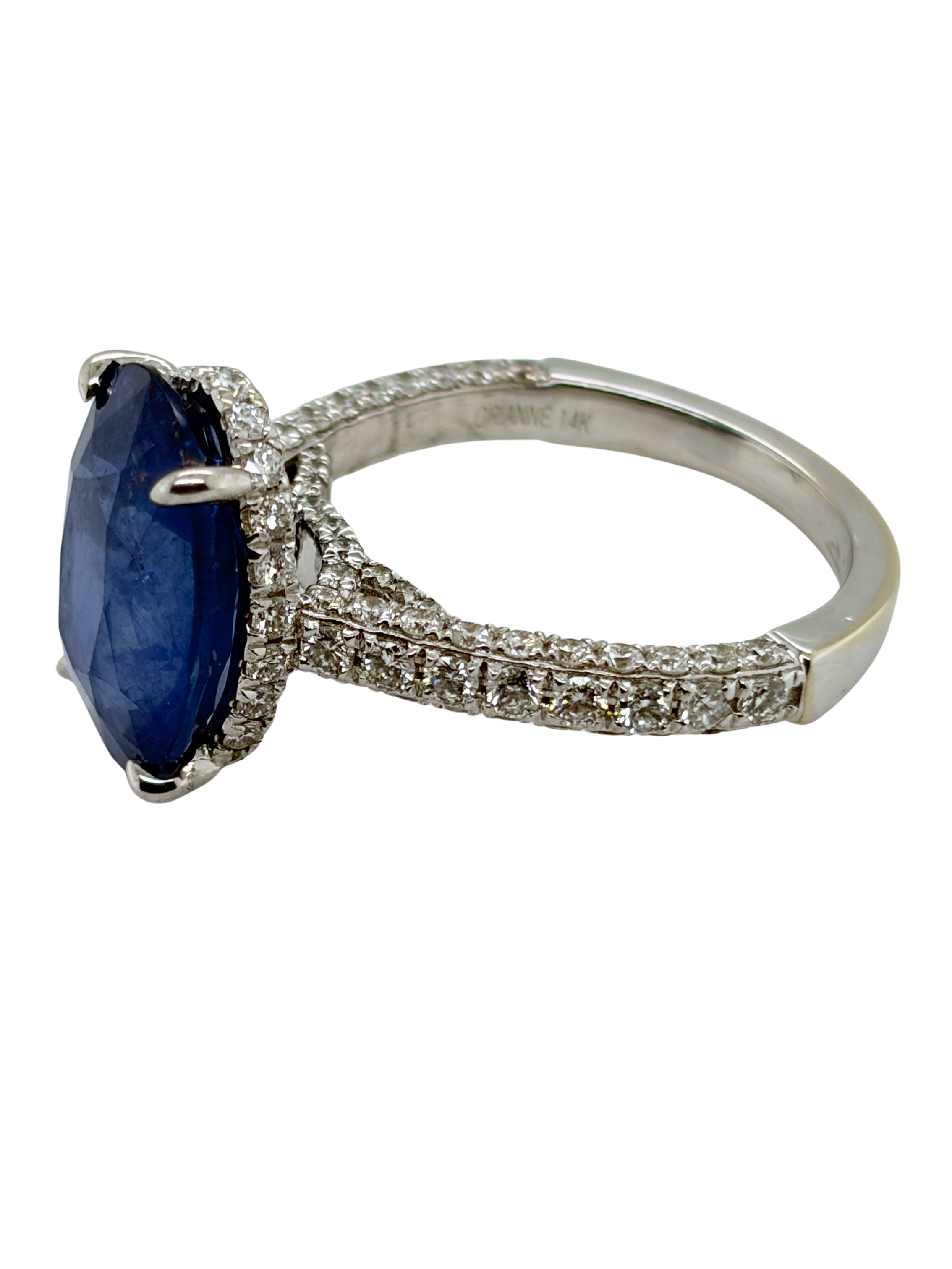 GIA Certified Natural Sapphire and Diamond Ring