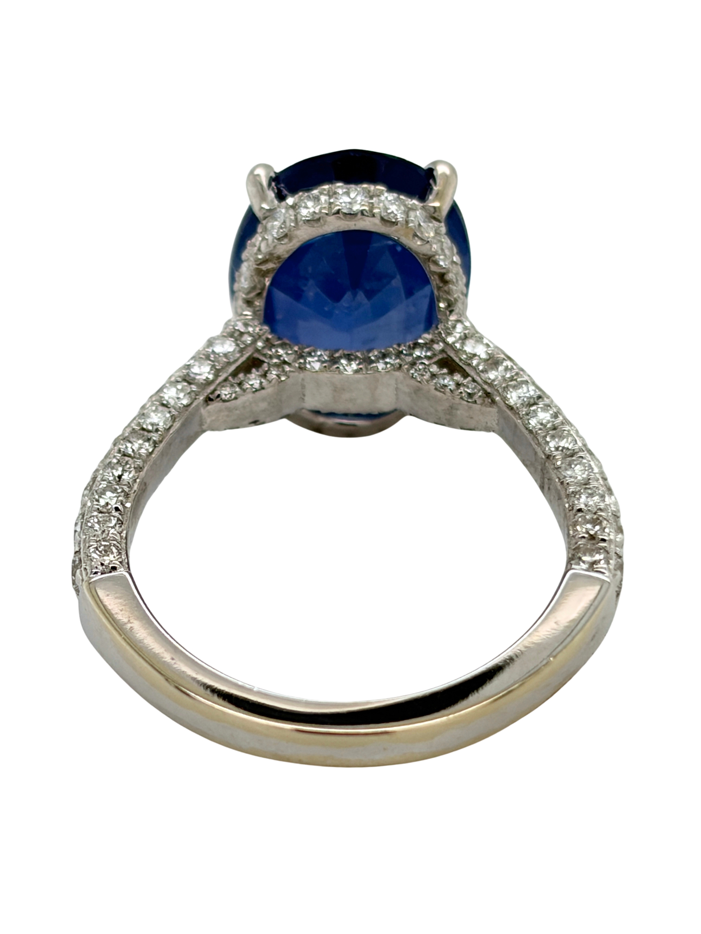 GIA Certified Natural Sapphire and Diamond Ring