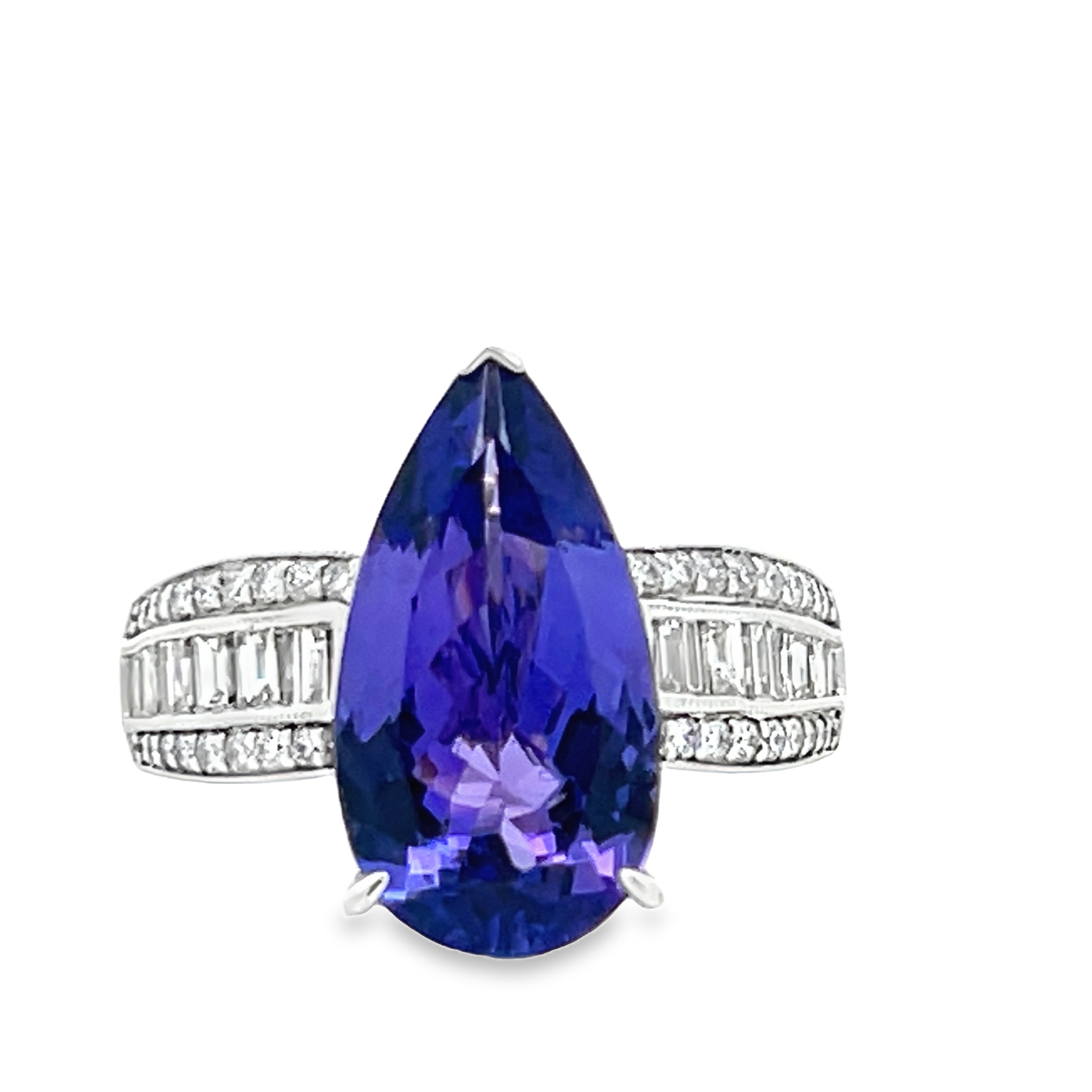Natural Tanzanite and Diamond Ring by KRISTEN OSLEN
