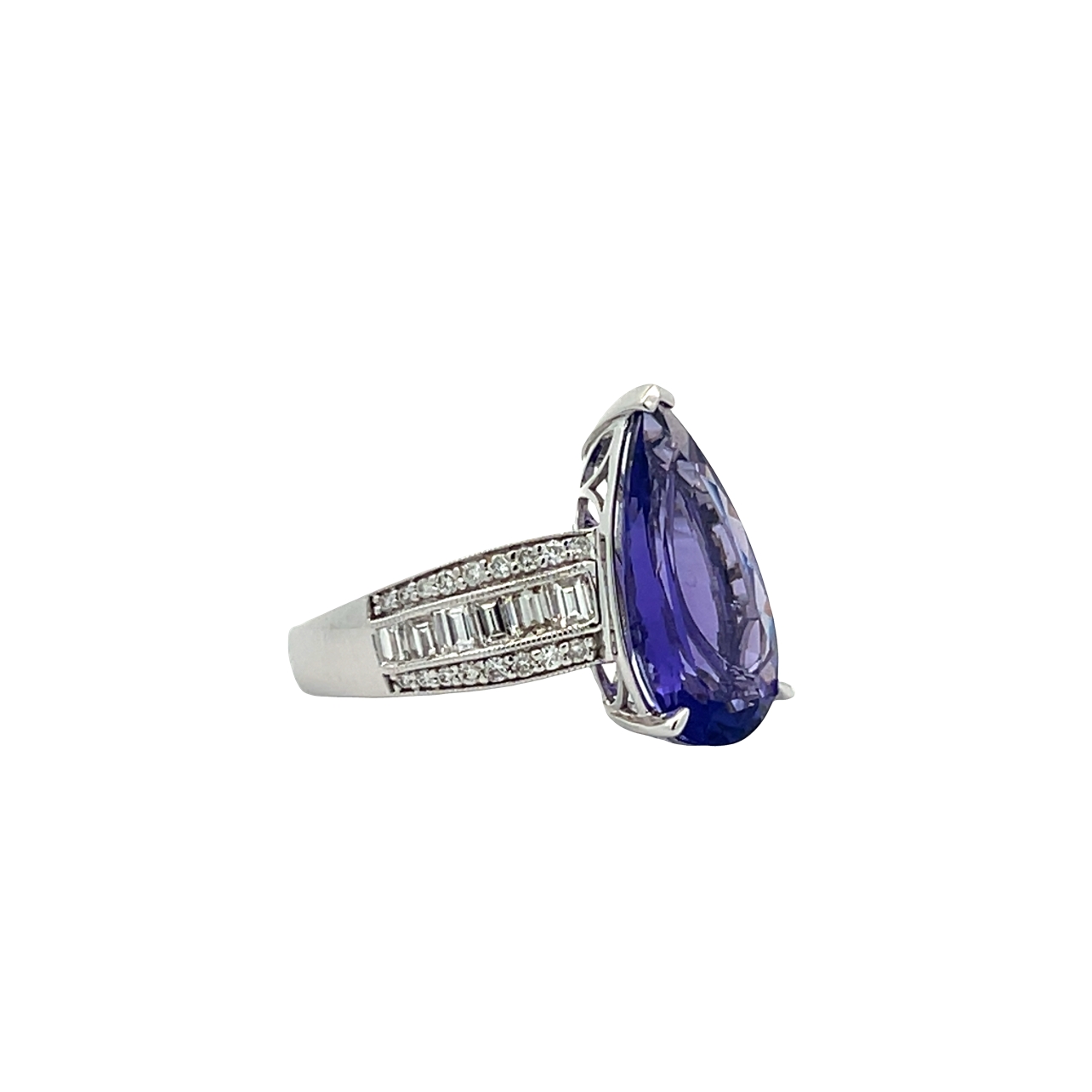 Natural Tanzanite and Diamond Ring by KRISTEN OSLEN