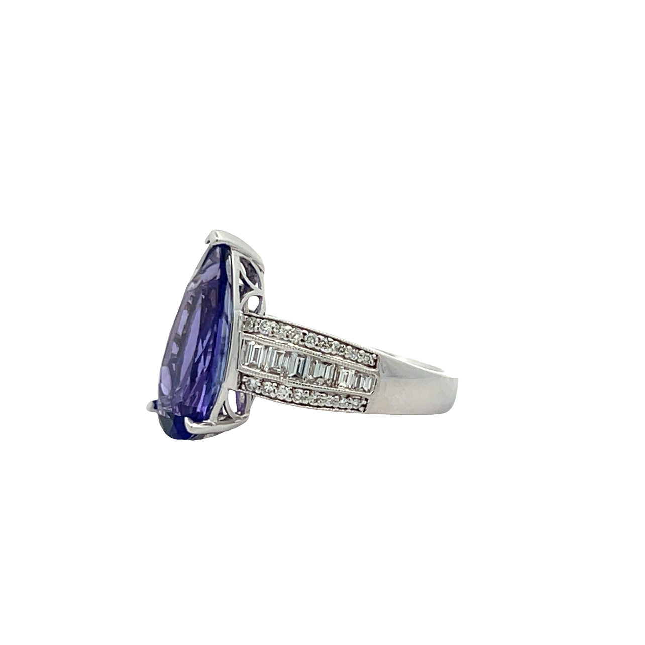 Natural Tanzanite and Diamond Ring by KRISTEN OSLEN