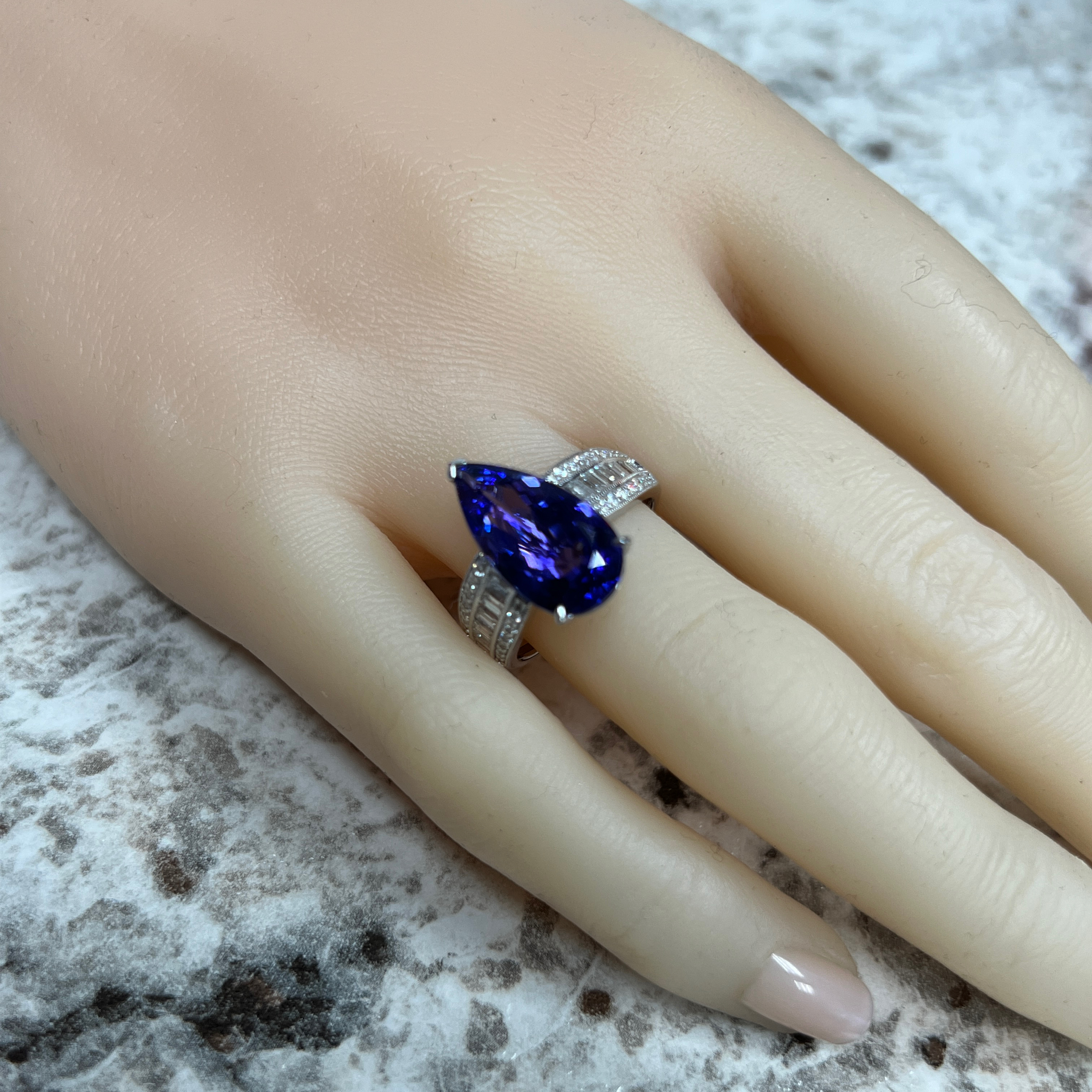 Natural Tanzanite and Diamond Ring by KRISTEN OSLEN