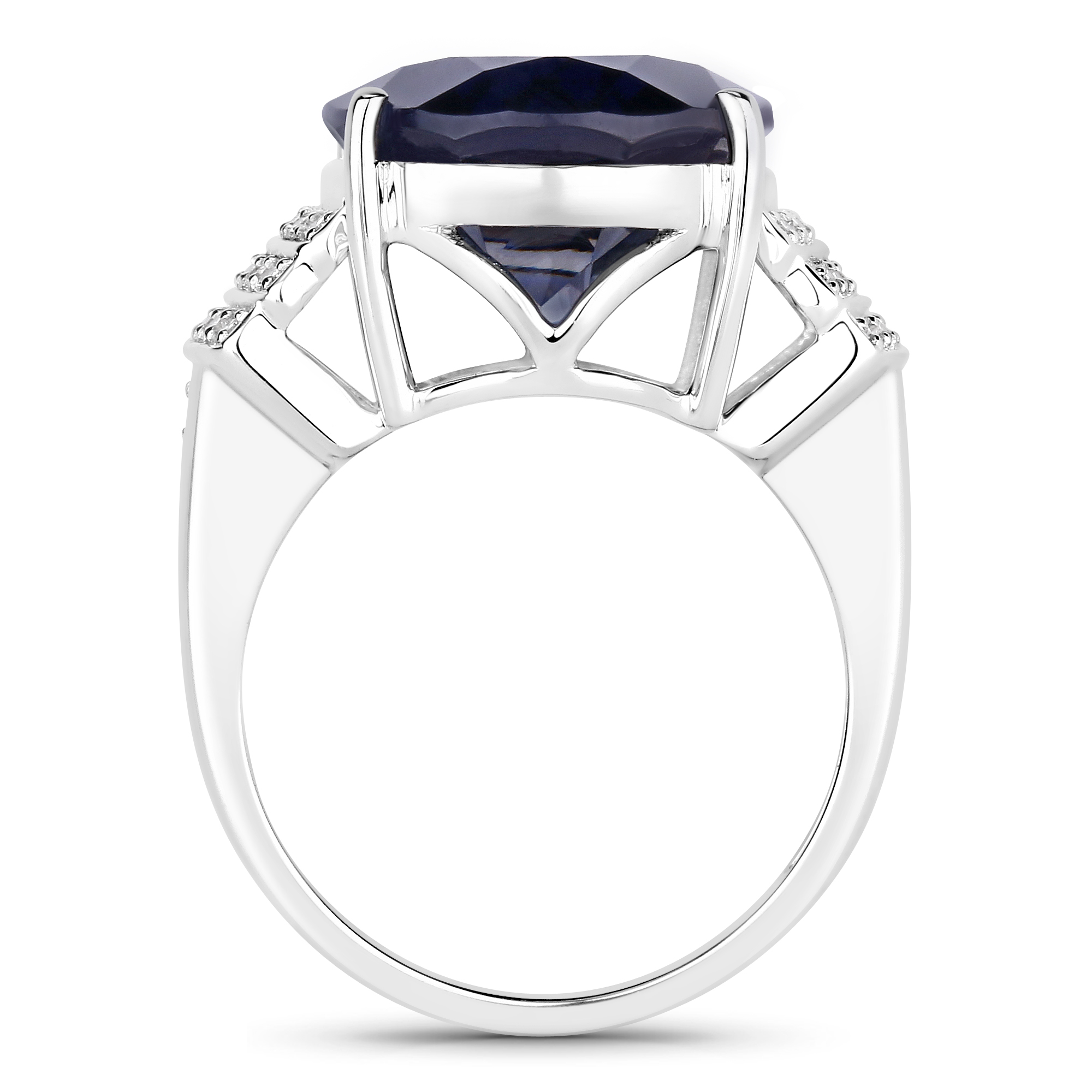 10.95 Carat Iolite & Diamond Ring
