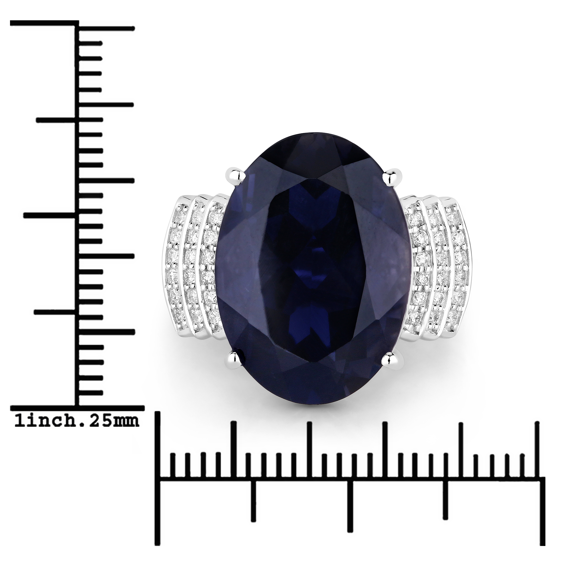 10.95 Carat Iolite & Diamond Ring
