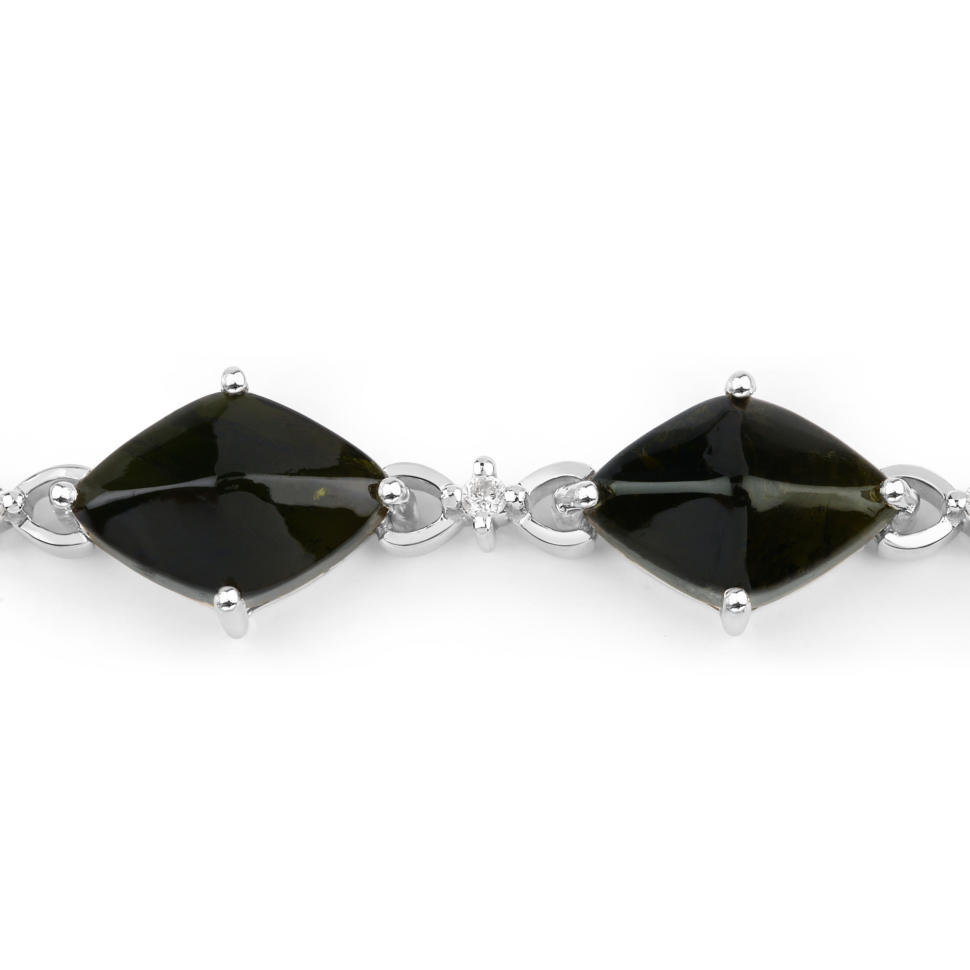 Natural Green Tourmaline and Diamond Bracelet