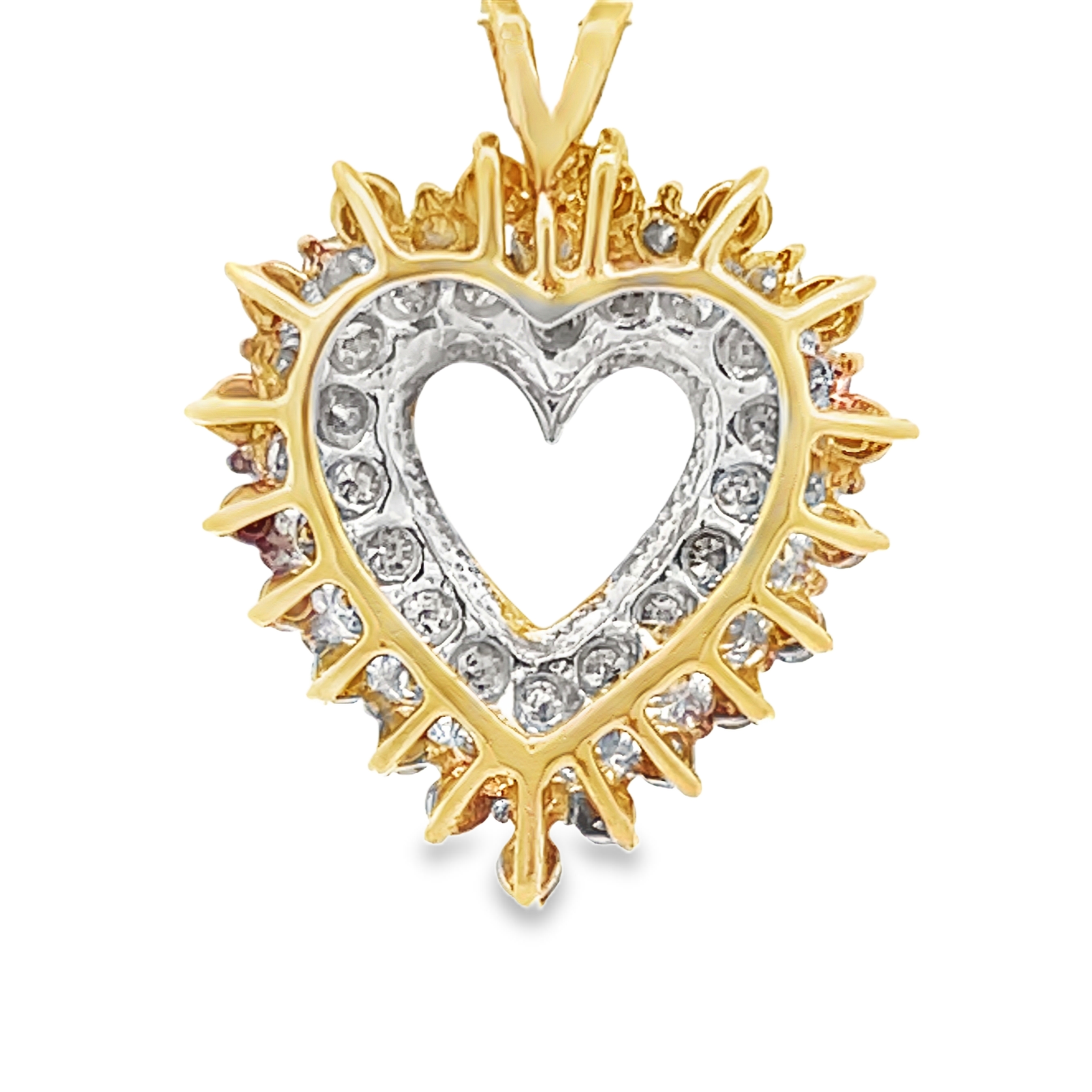 Diamond Triple Halo Heart Pendant