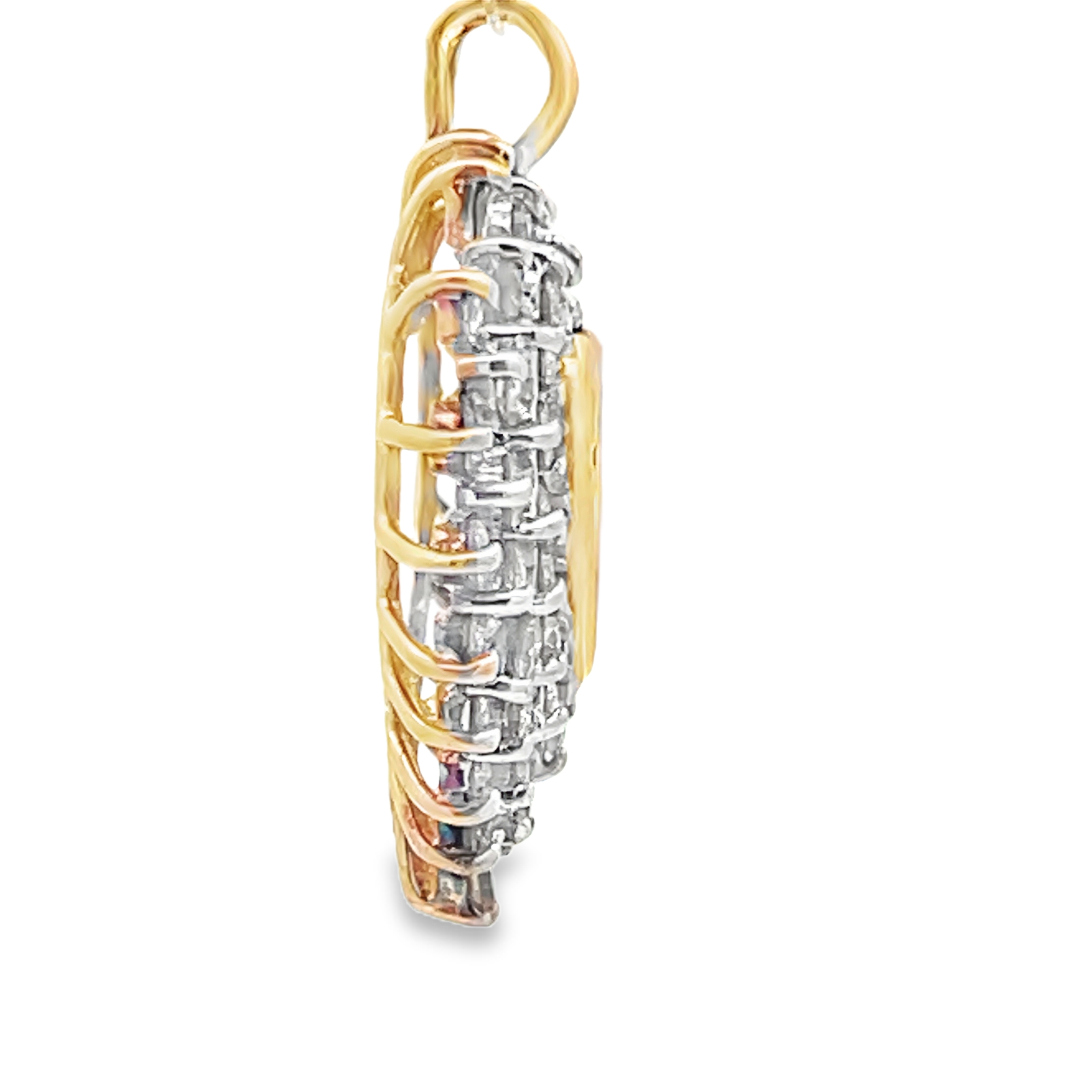 Diamond Triple Halo Heart Pendant