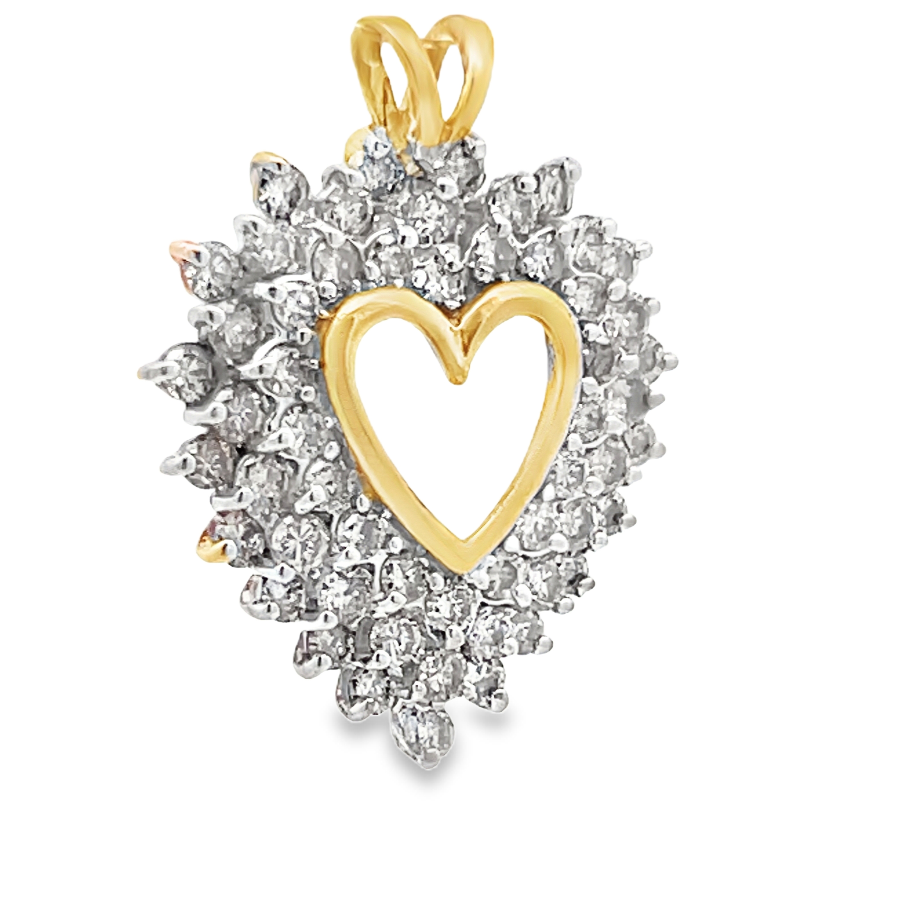 Diamond Triple Halo Heart Pendant