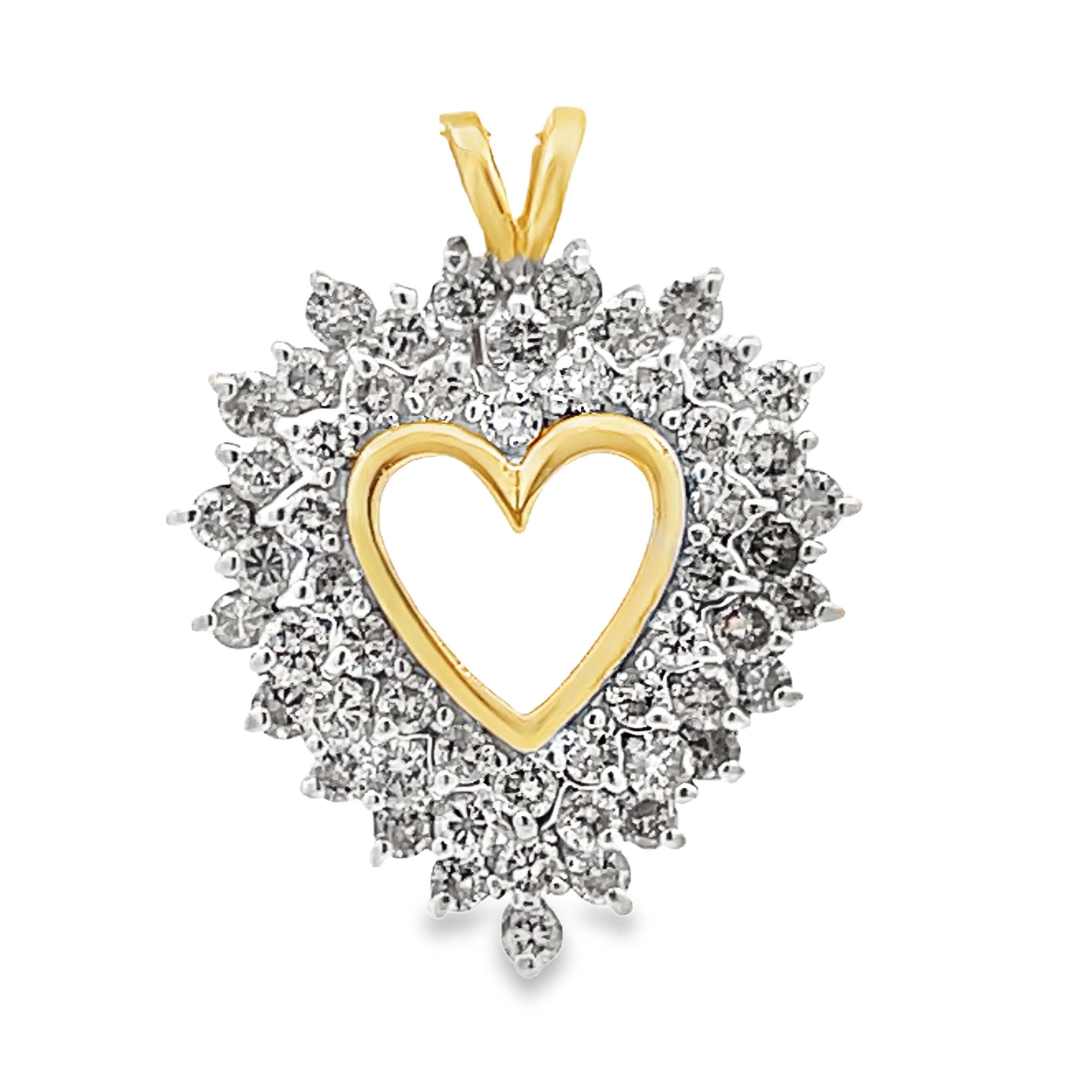 Diamond Triple Halo Heart Pendant